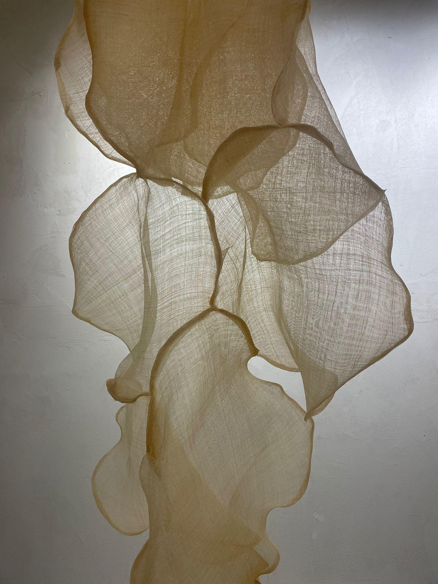 SCULPTURE Abstract TEXTILE RAFFIA BY SPANISH ARTIST ELIURPI Flora Sea - Sculpture by Eliurpi