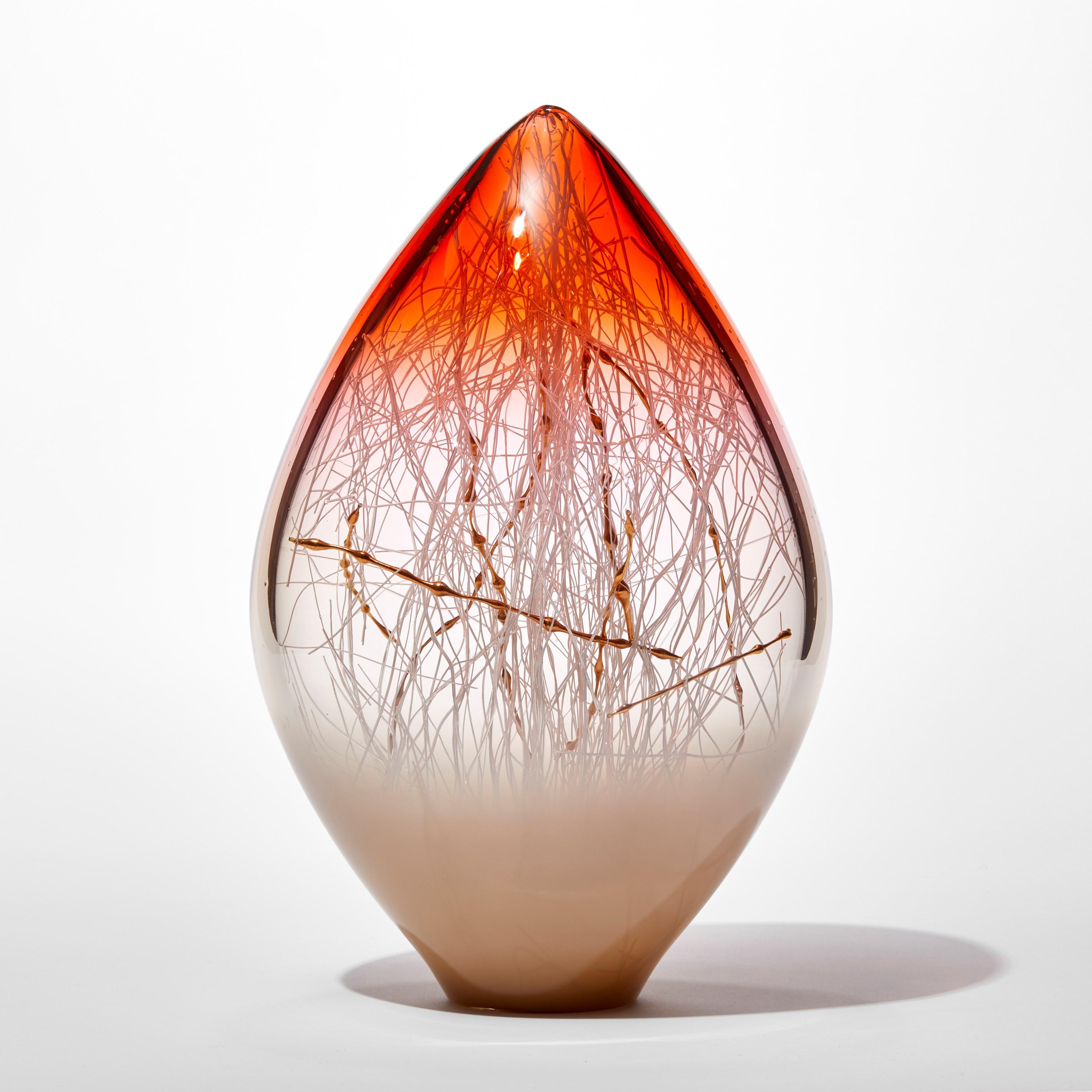 Elixir in Weimaraner & Sonnenuntergang Orange, Glas und Gold Kunstwerk von Enemark & Thompson (Organische Moderne) im Angebot