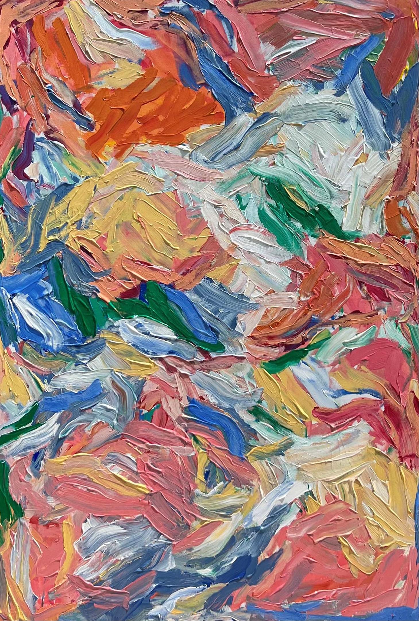Eliz Gündüz Abstract Painting – Farben verblassen langsam, während jeder die Sonne nach unten geht