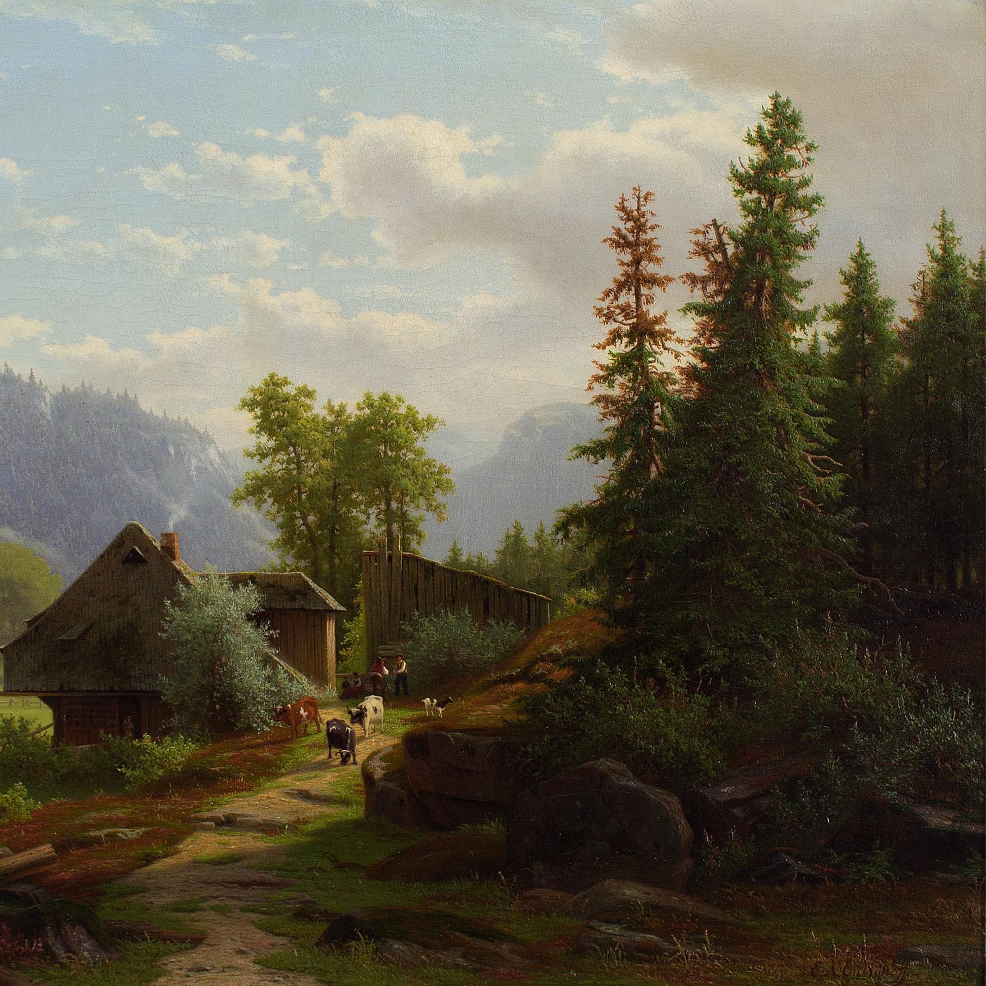 Eliza Agnetus Emilius Nijhoff, Extensive Black Forest Landscape, Oil Painting 3
