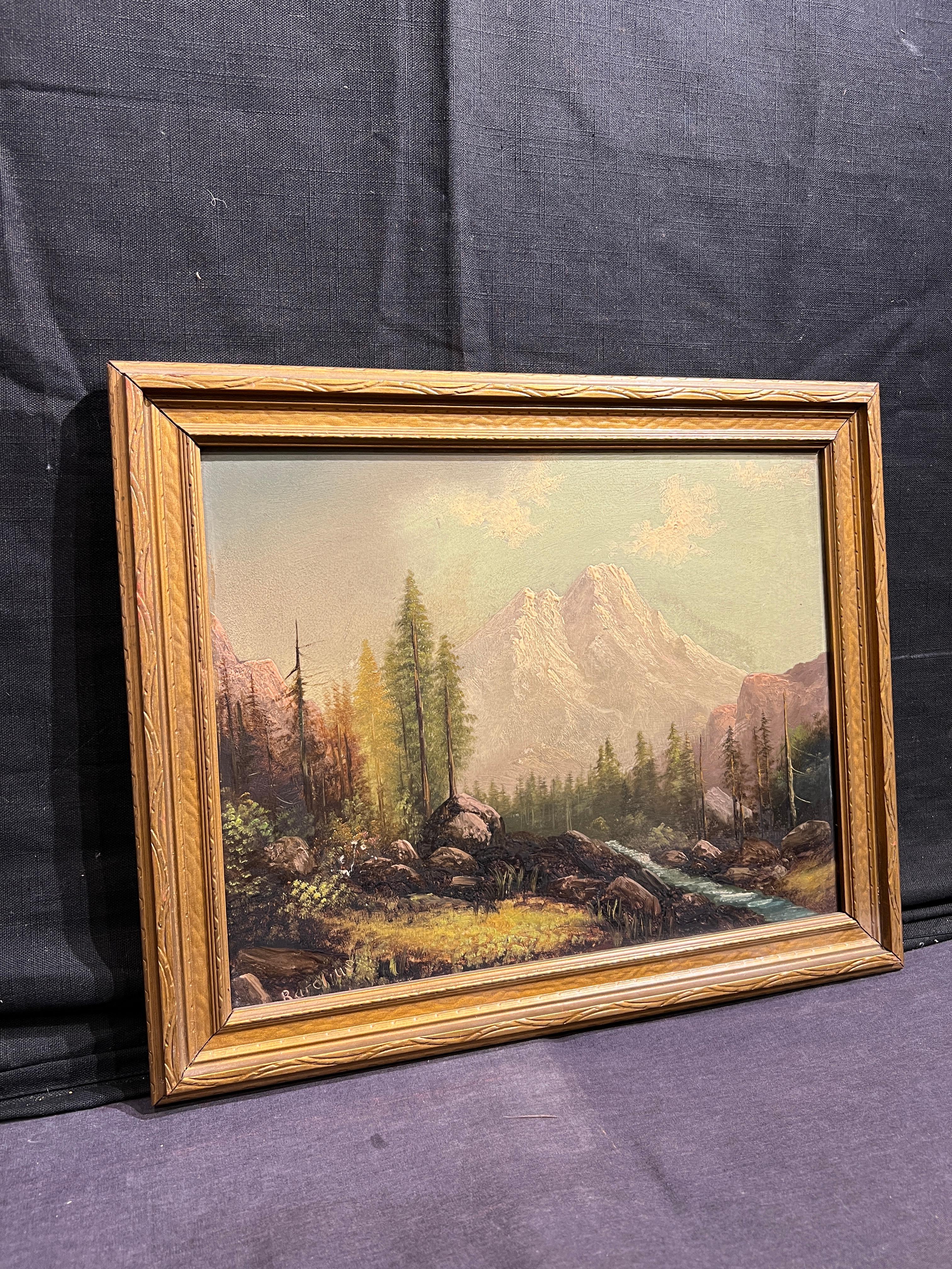 Monte Shasta, California - Landscape Painting Beige de Eliza Barchus
