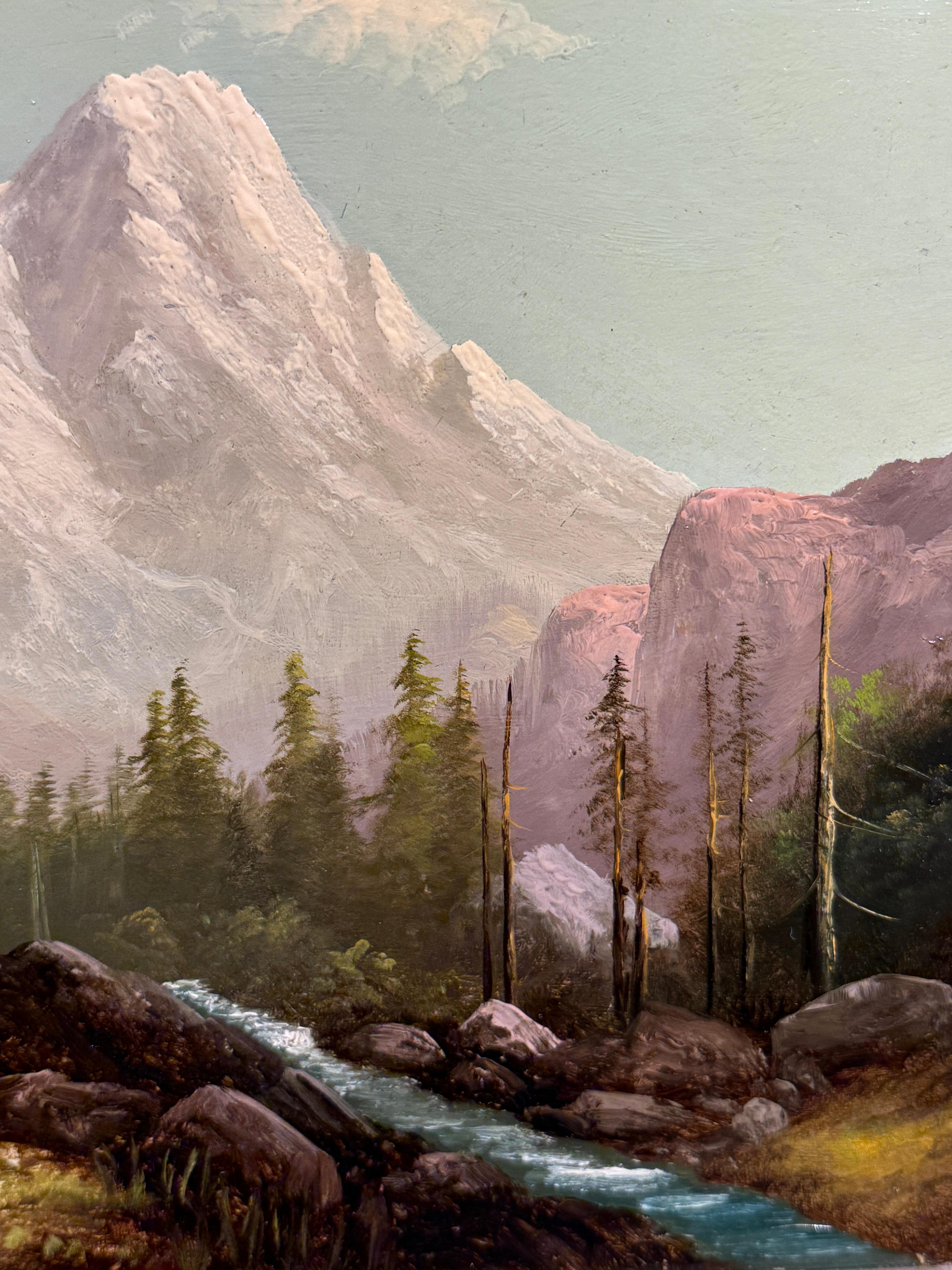 Mt. Shasta, California - Beige Landscape Painting by Eliza Barchus