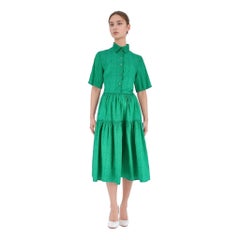Eliza Christoph Tiered Silk Shirt Dress