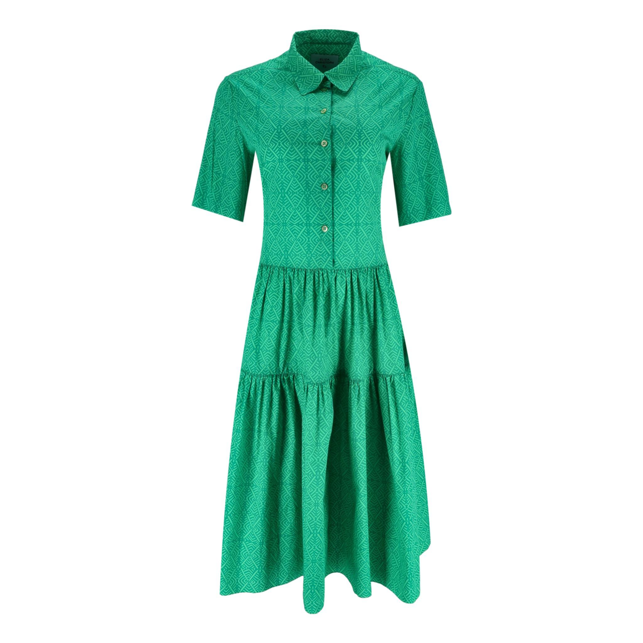 Eliza Christoph Tiered Silk Shirt Dress For Sale