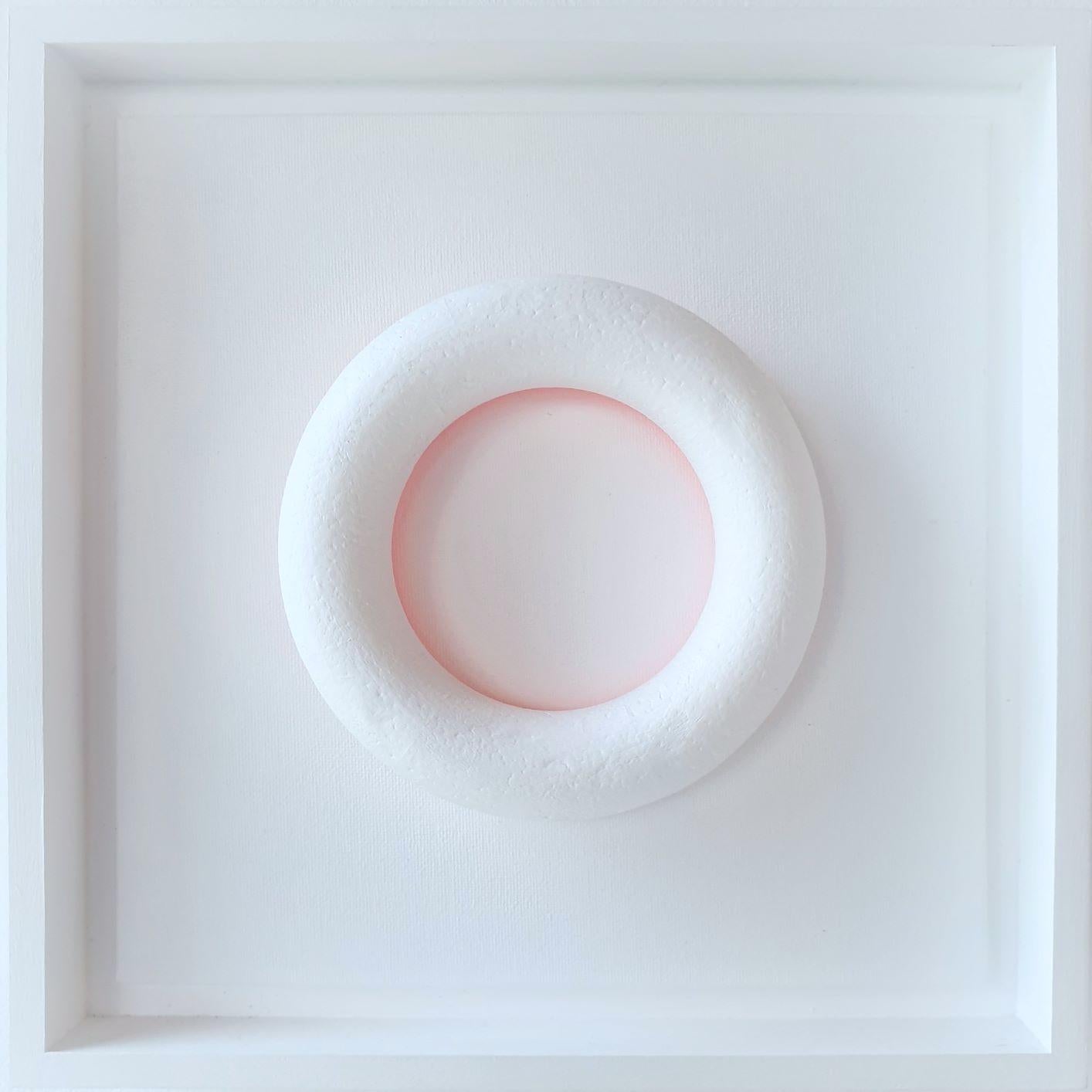 Eliza Kopec Abstract Painting - Candy in the Space (Ambilight) - white contemporary wall sculpture painting