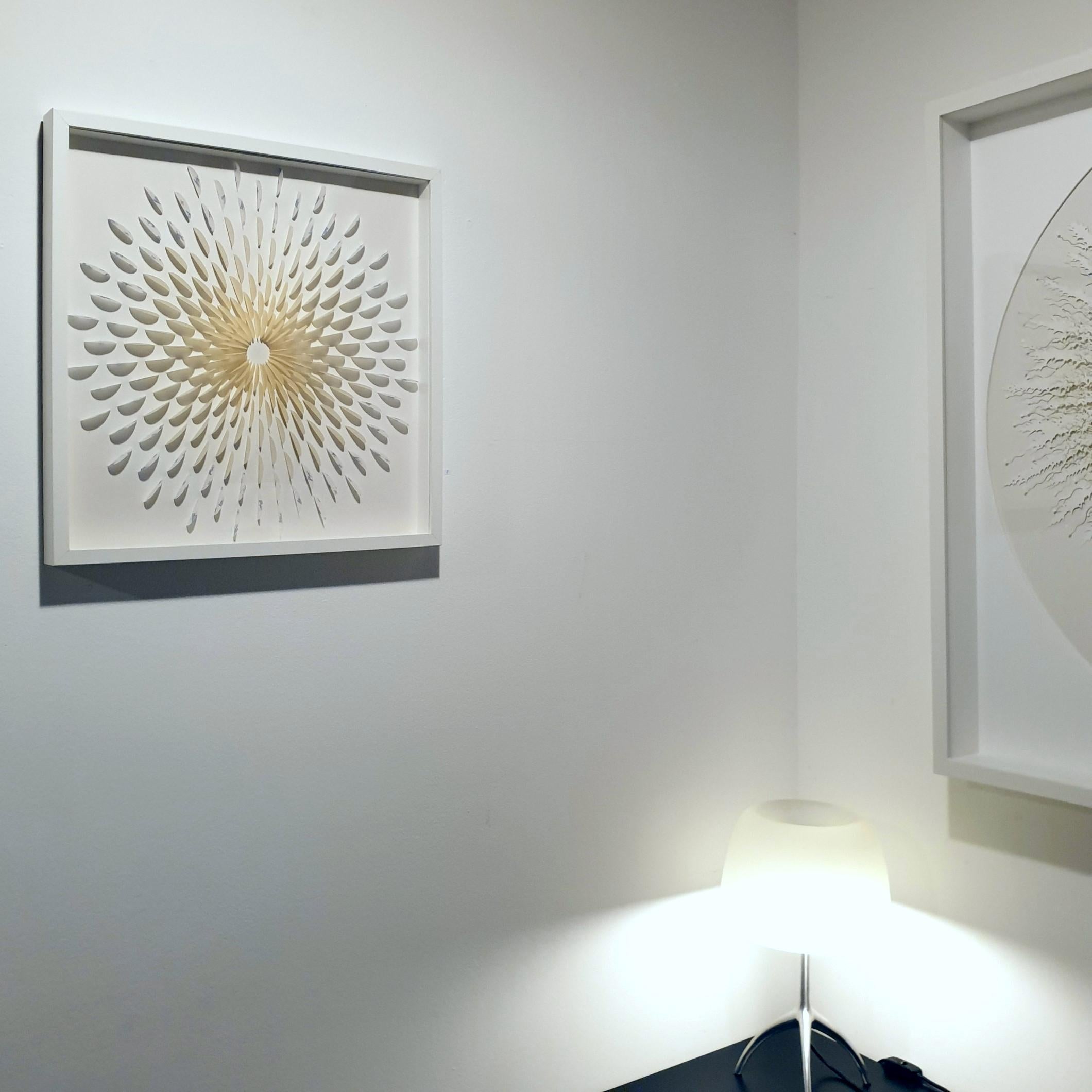 Circle DBr - contemporary modern abstract geometric paper relief - Painting by Eliza Kopec