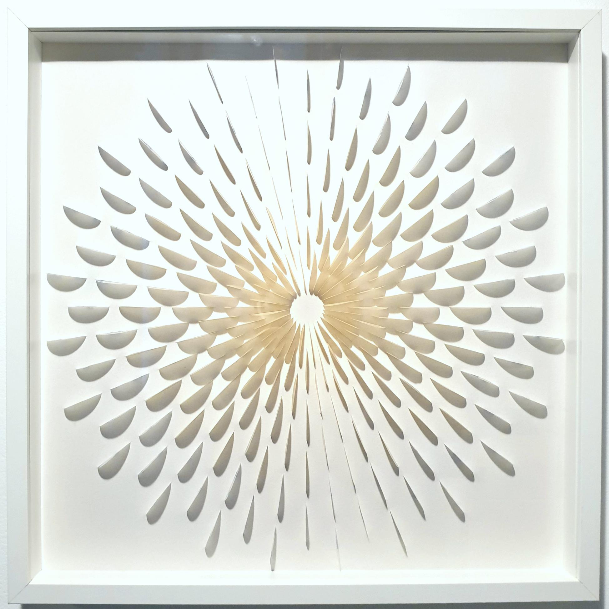 Eliza Kopec Abstract Painting - Circle DBr - contemporary modern abstract geometric paper relief