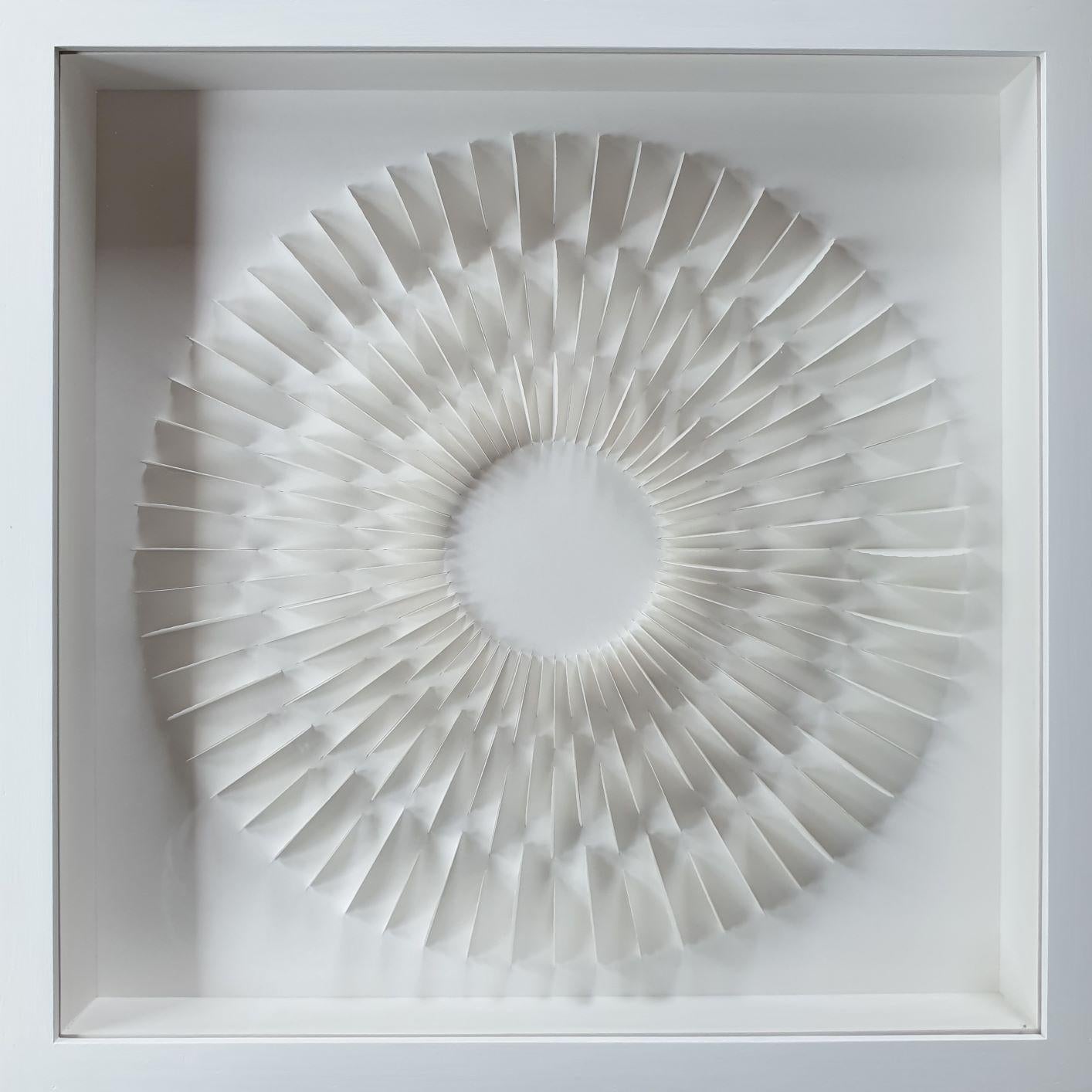 Circle Rozetta Air - contemporary modern abstract geometric paper relief - Mixed Media Art by Eliza Kopec
