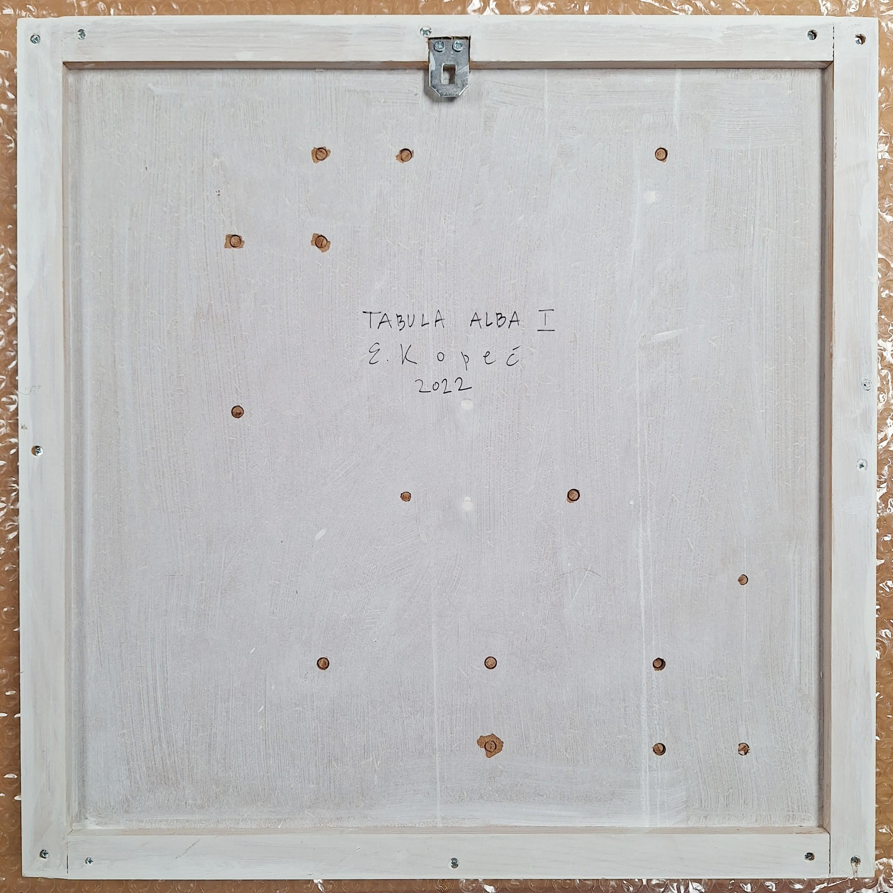 Zeitgenössische moderne weiße Wandskulptur Gemälde Relief Tabula Alba I im Angebot 4