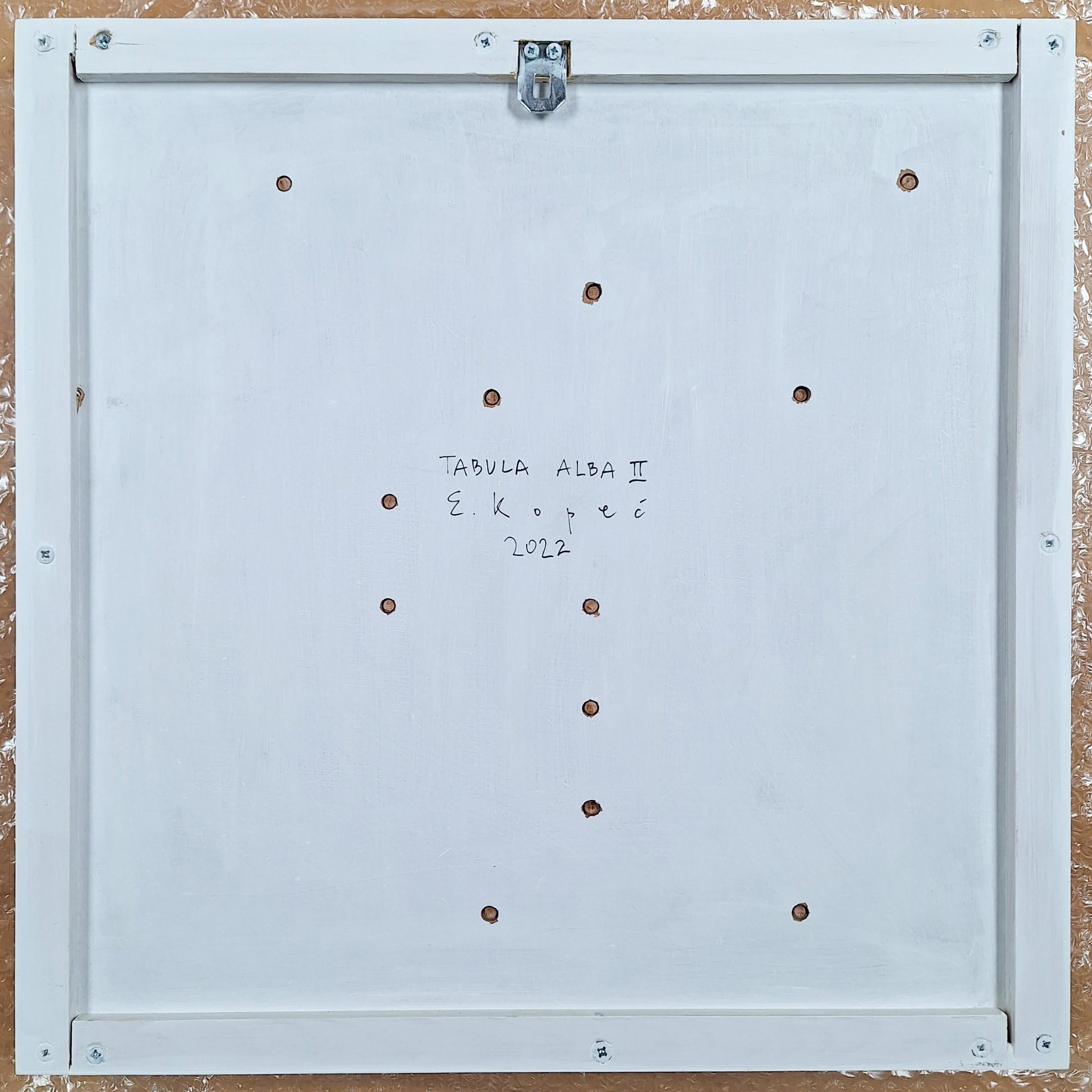 Zeitgenössische moderne weiße Wandskulptur Gemälde Relief Tabula Alba II im Angebot 4