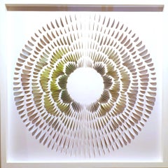 Neun Waves G&B  - Contemporary modern geometric paper relief painting