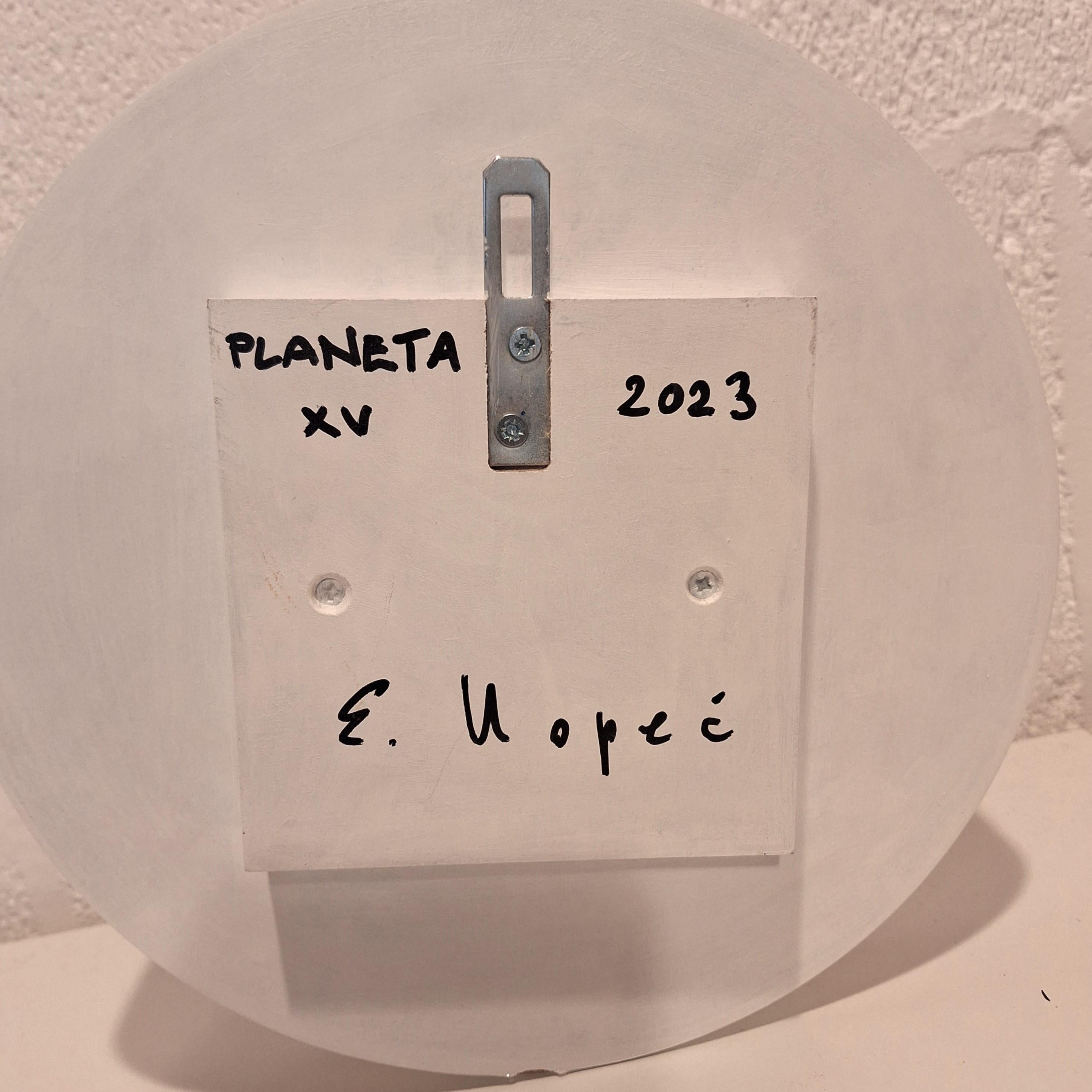 Planeta XV - contemporary modern mixed media sculpture painting relief For Sale 1