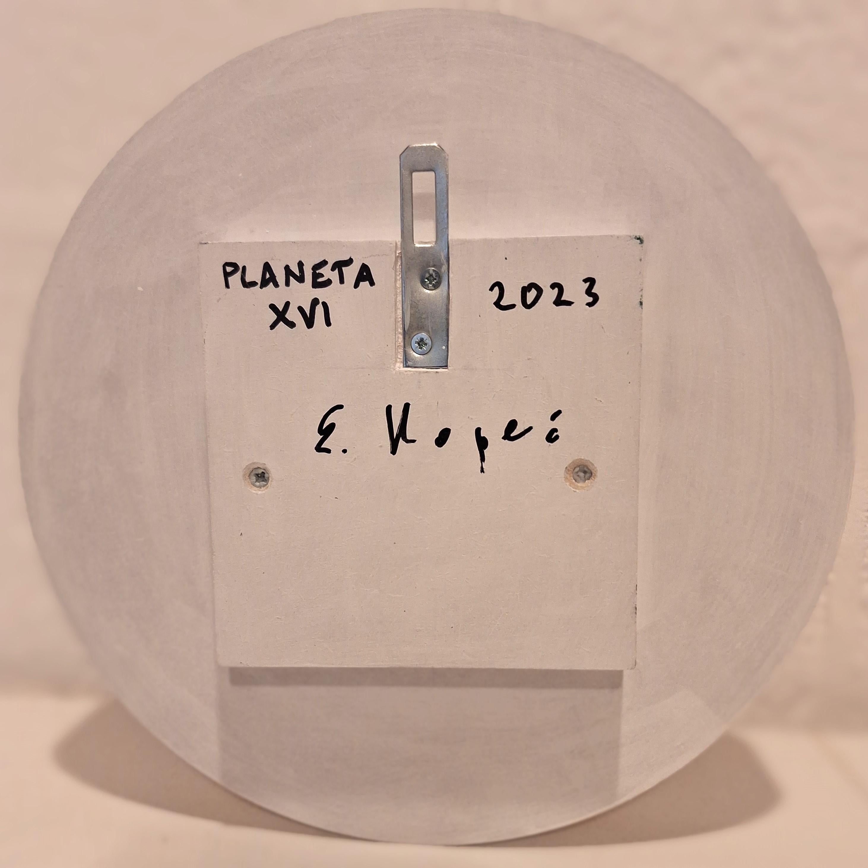 Planeta XVI - Contemporary modern mixed media sculpture painting relief en vente 1
