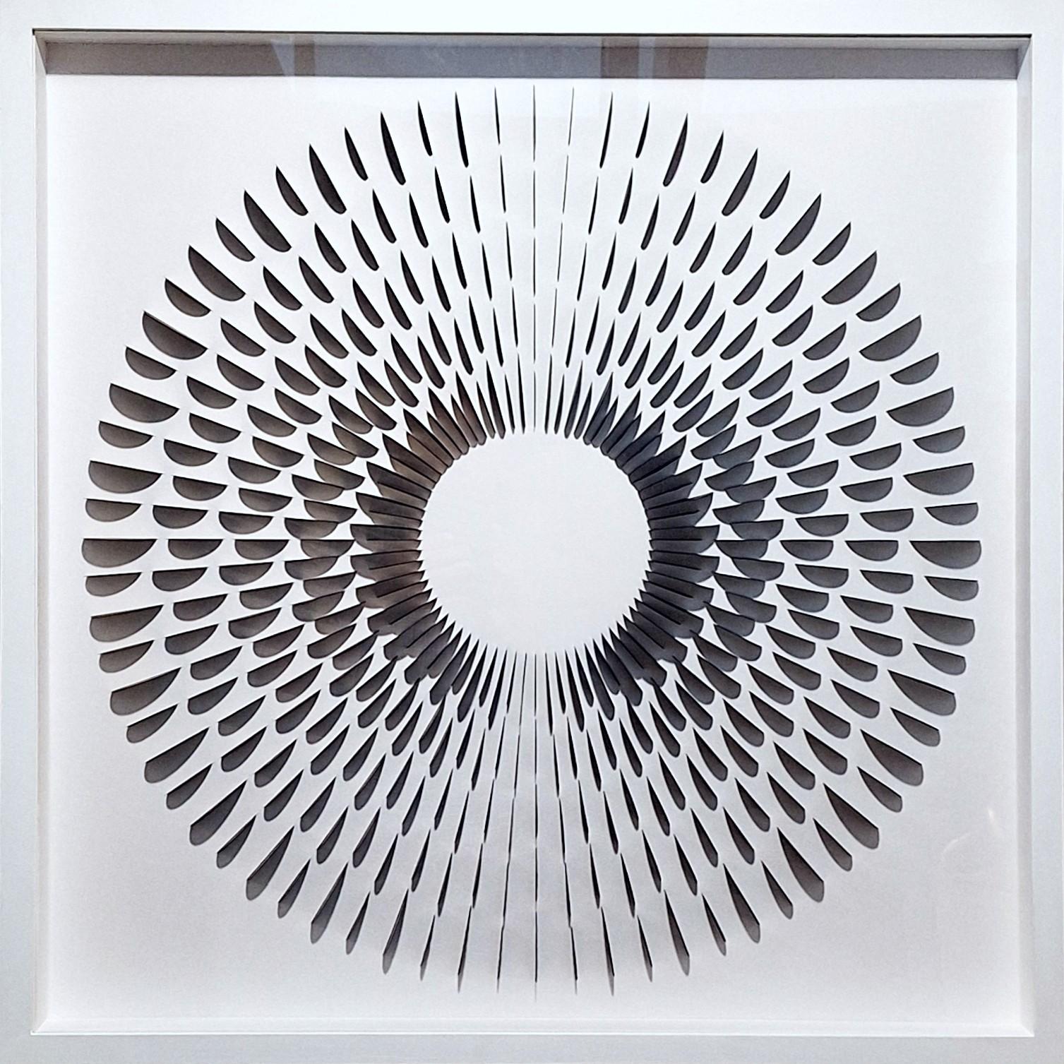 Abstract Painting de Eliza Kopec - Rozetta Dark (Dunkel) - relieve geométrico abstracto moderno contemporáneo en papel