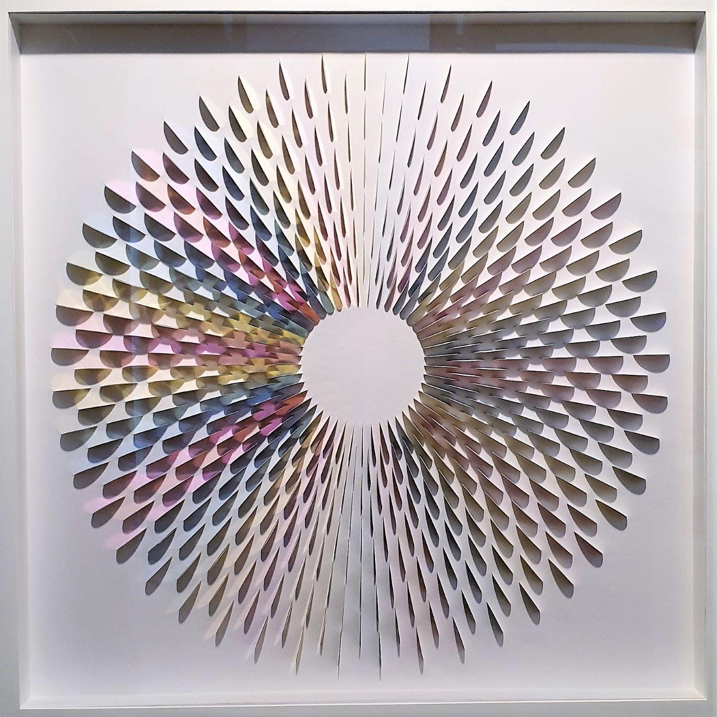 Eliza Kopec Abstract Painting - Rozetta Holo 9 - contemporary modern abstract geometric paper relief