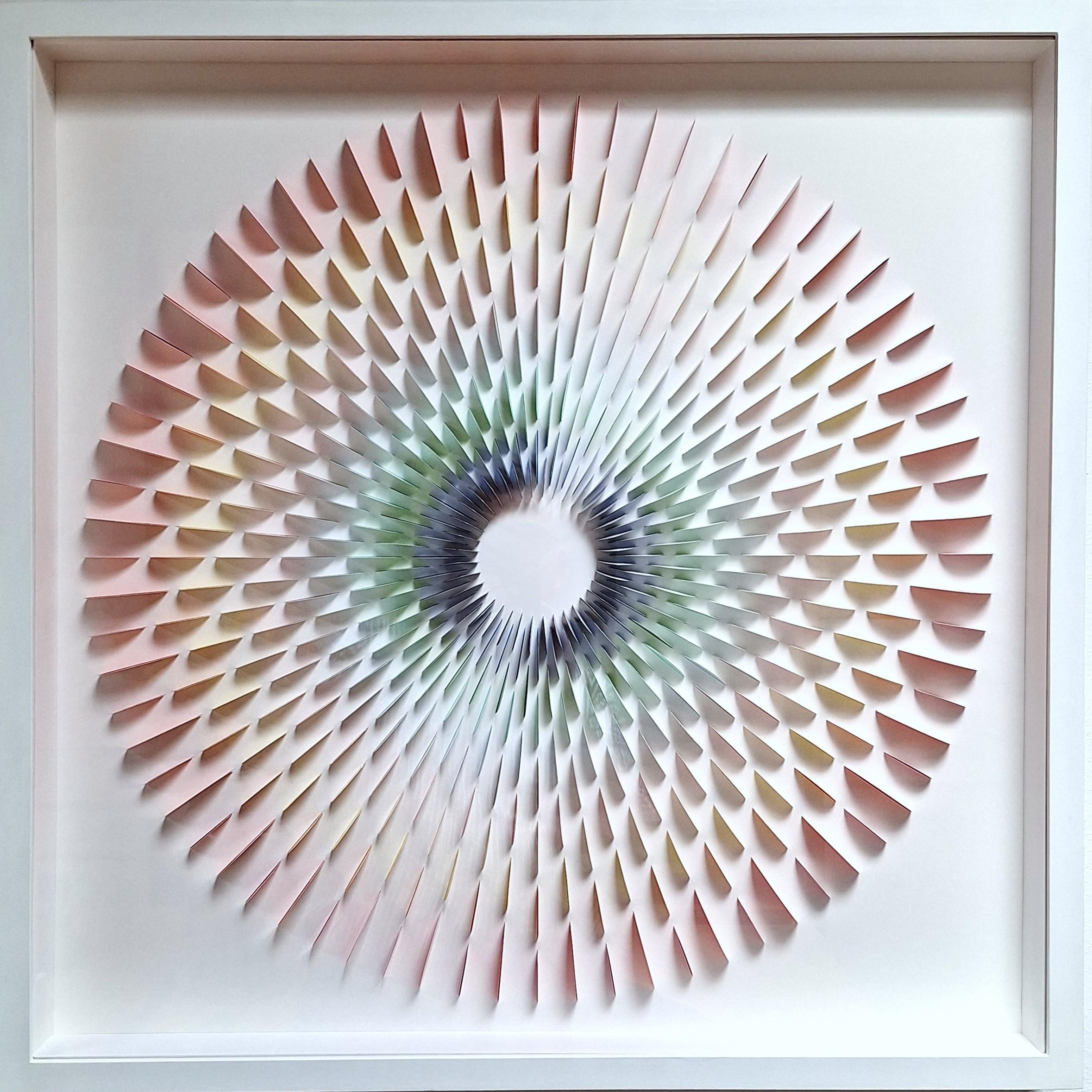 Abstract Sculpture di Eliza Kopec - Rozetta Lunapark - rilievo geometrico astratto moderno e contemporaneo su carta