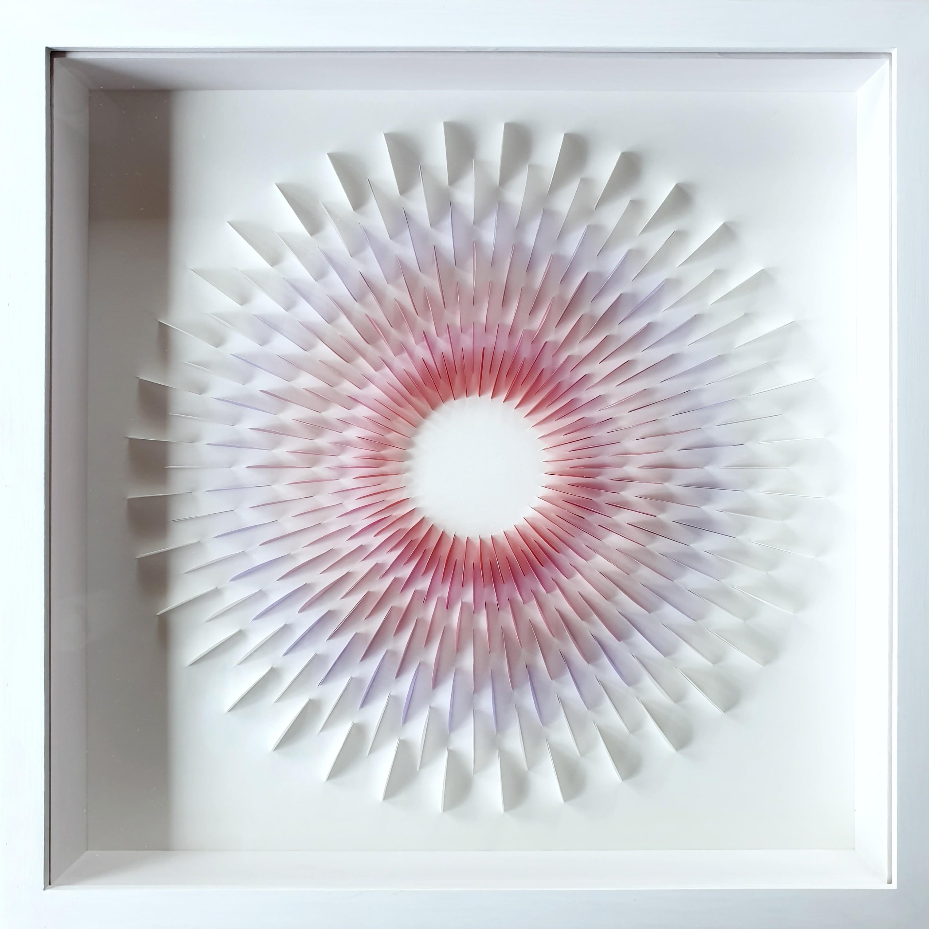 Eliza Kopec Abstract Painting - Rozetta Pink Sister 2 - contemporary modern abstract geometric paper relief