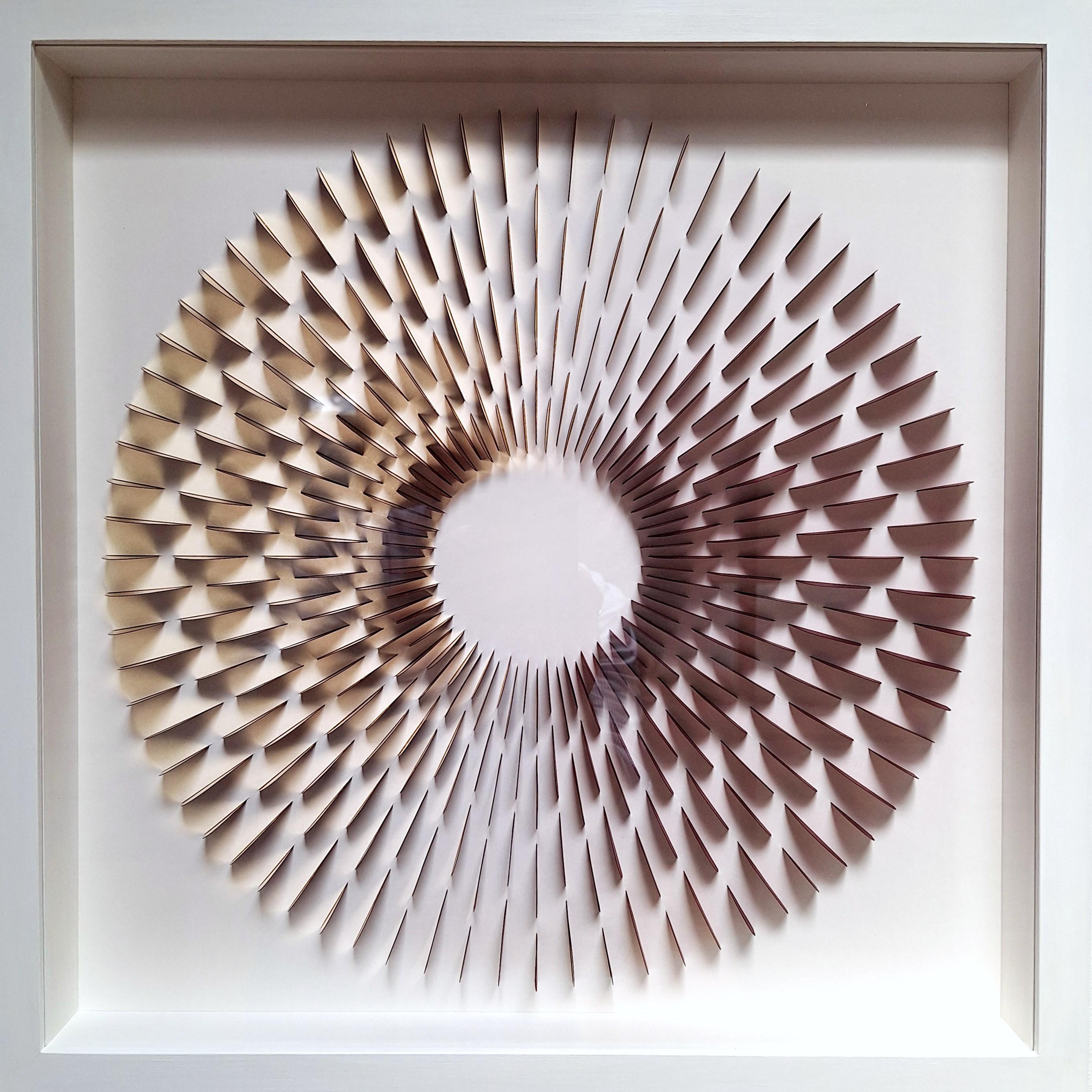 Eliza Kopec Abstract Painting - Small Rozetta Golden Dragon - contemporary modern abstract paper relief