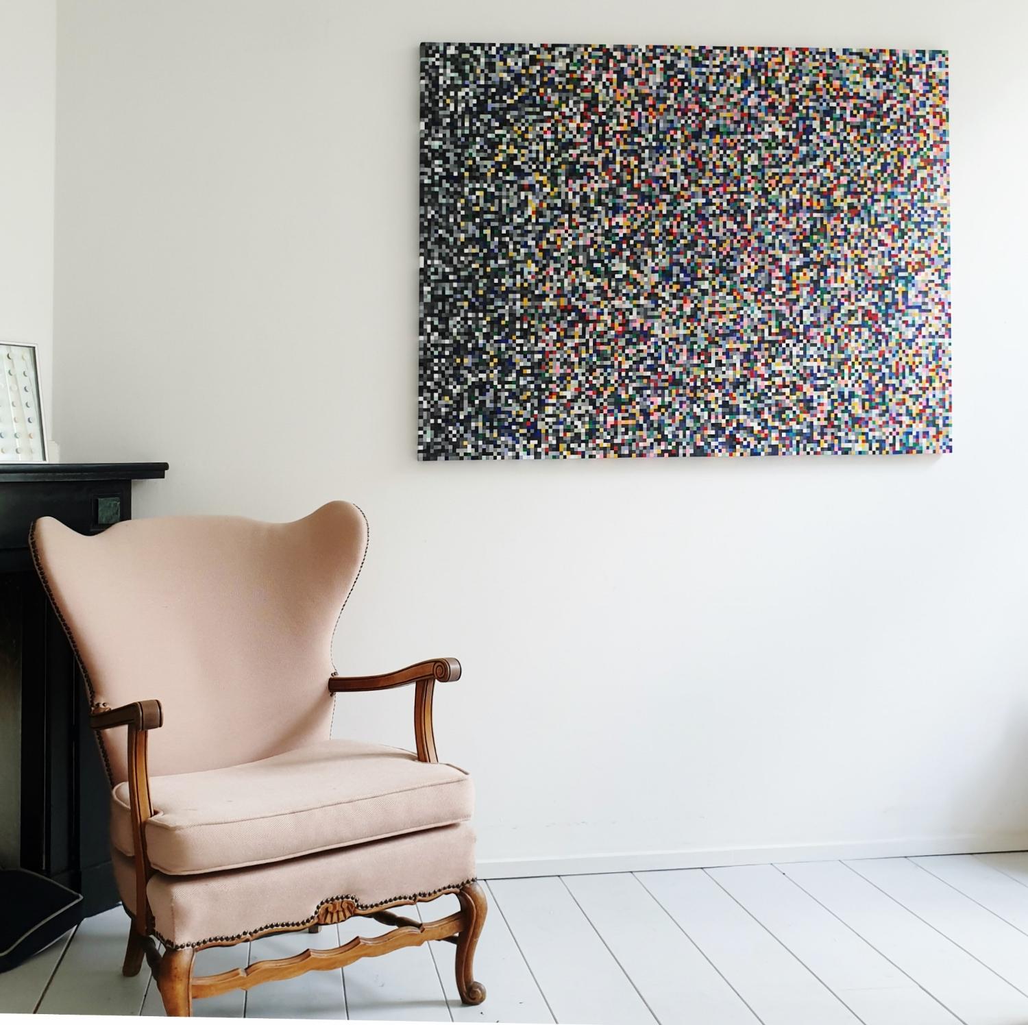 Society of Colours - Pittura geometrica astratta moderna e contemporanea su tela - Painting di Eliza Kopec