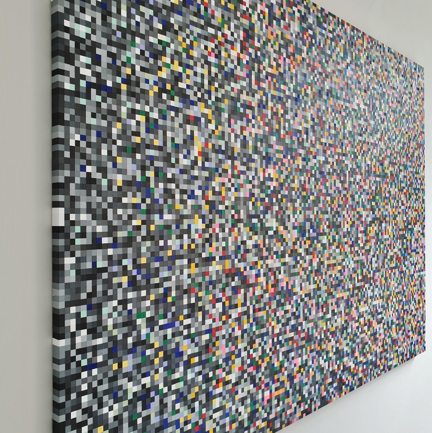 Society of Colours - Pittura geometrica astratta moderna e contemporanea su tela - Painting Contemporaneo di Eliza Kopec