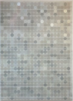 Peinture géométrique abstraite moderne contemporaine sans titre grise sur toile