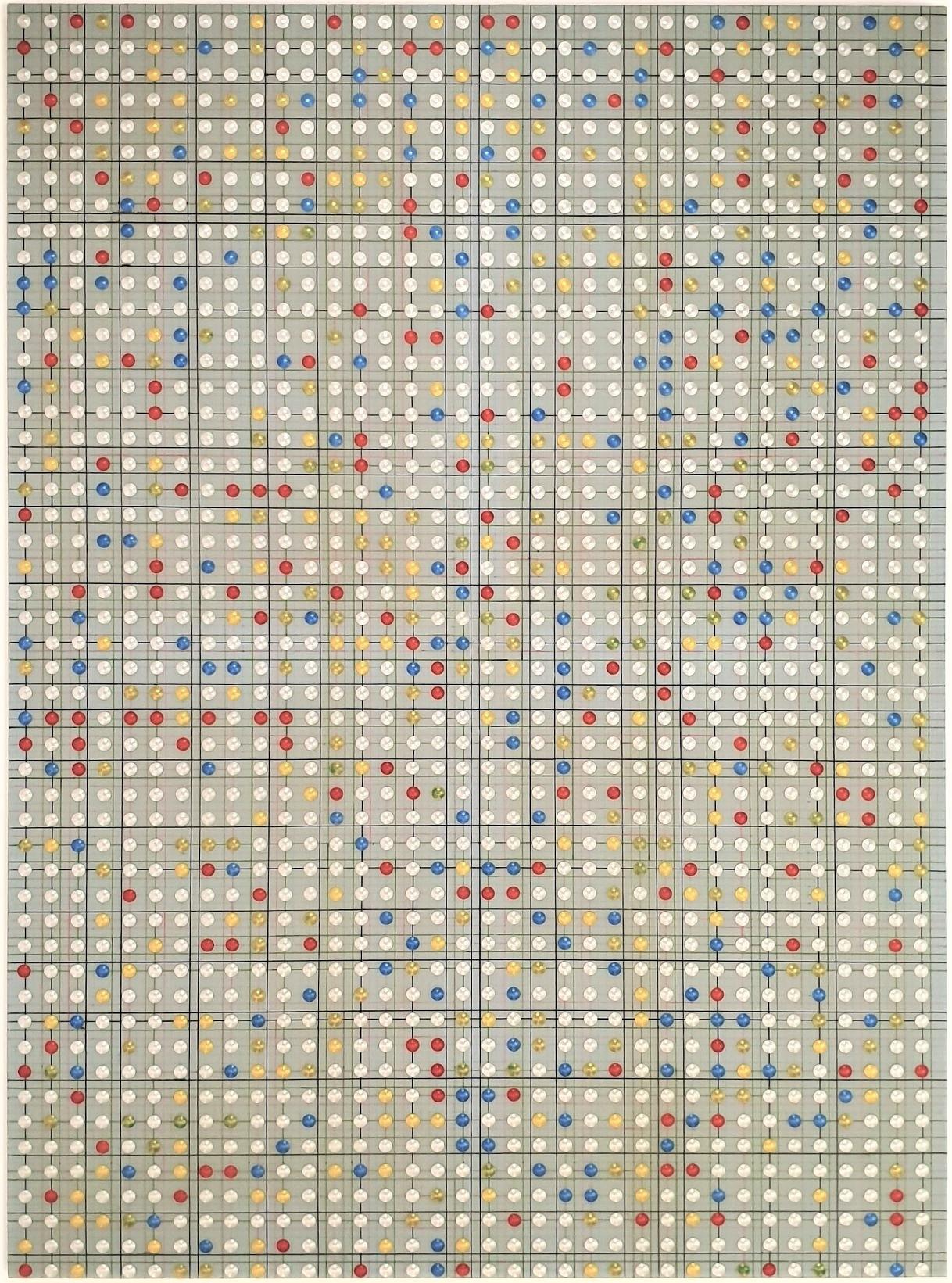 Abstract Painting di Eliza Kopec - Untitled Holy Grid - pittura geometrica astratta contemporanea e moderna su tela