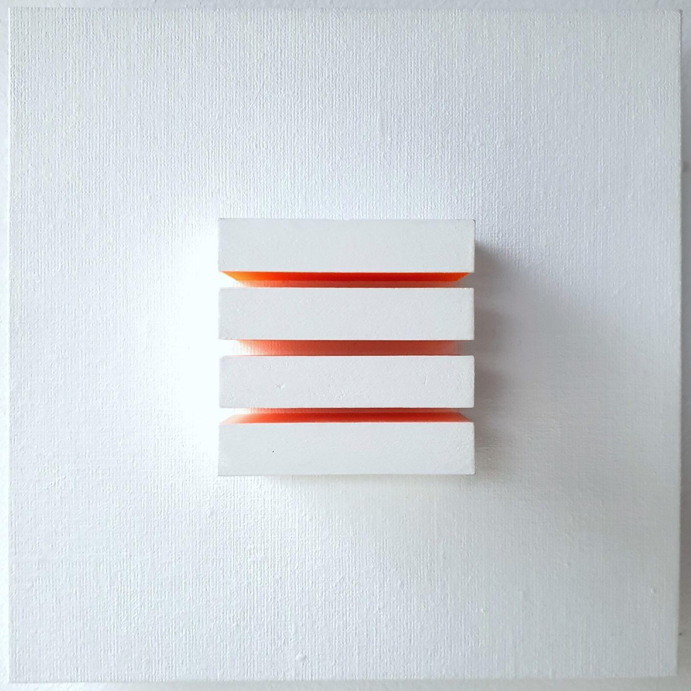 Eliza Kopec Abstract Painting - Untitled I (Ambilight) - white contemporary modern wall sculpture painting