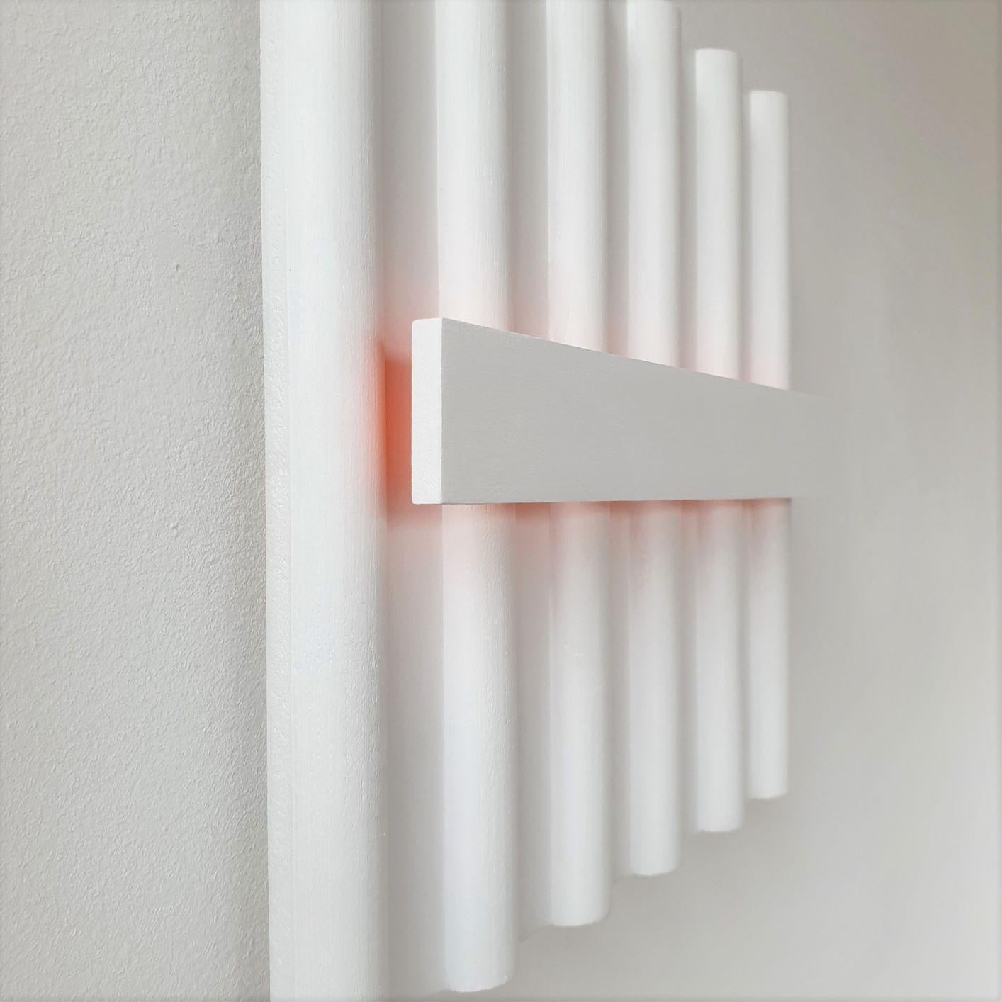 Untitled II (Ambilight) - white contemporary modern wall sculpture painting - Contemporary Painting by Eliza Kopec