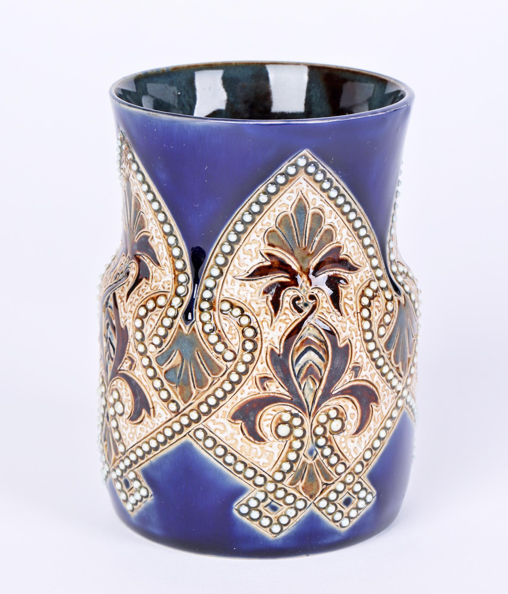 Eliza Simmance Doulton Lambeth Aesthetic Movement Beaker Vase 4