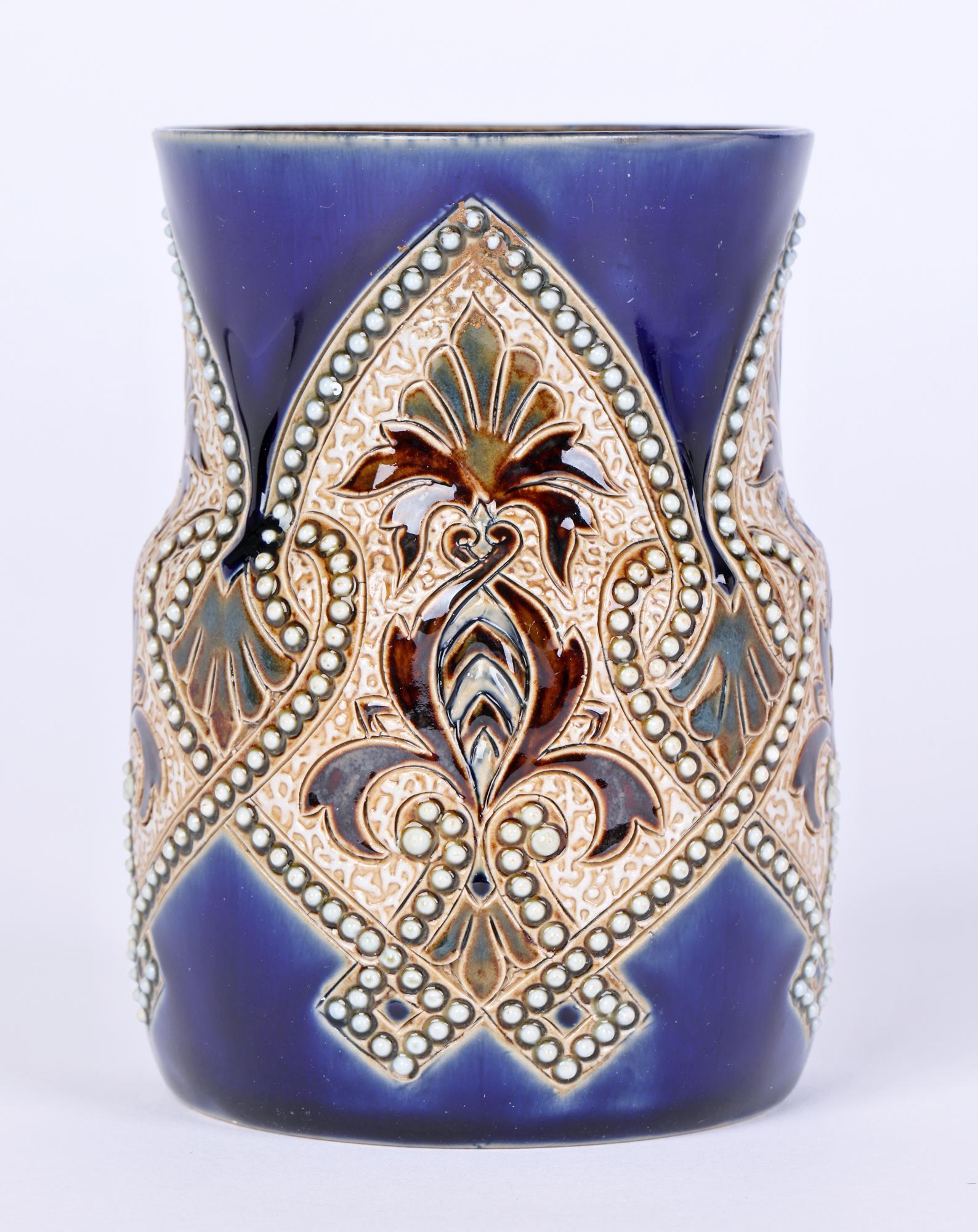 Glazed Eliza Simmance Doulton Lambeth Aesthetic Movement Beaker Vase