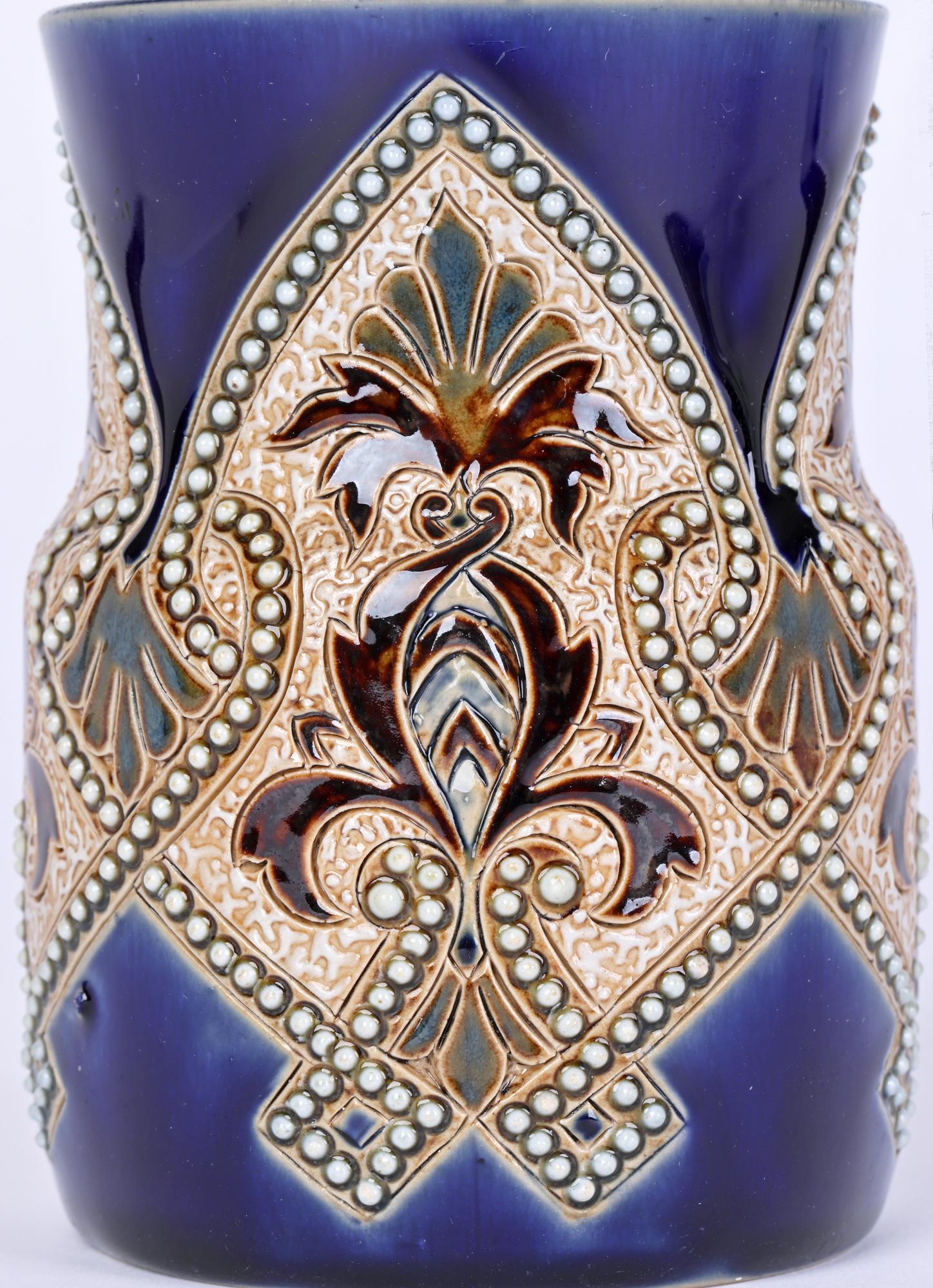 Late 19th Century Eliza Simmance Doulton Lambeth Aesthetic Movement Beaker Vase
