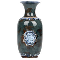 Eliza Simmance Doulton Lambeth, mittelalterliche Portrait-Kunstkeramik-Vase