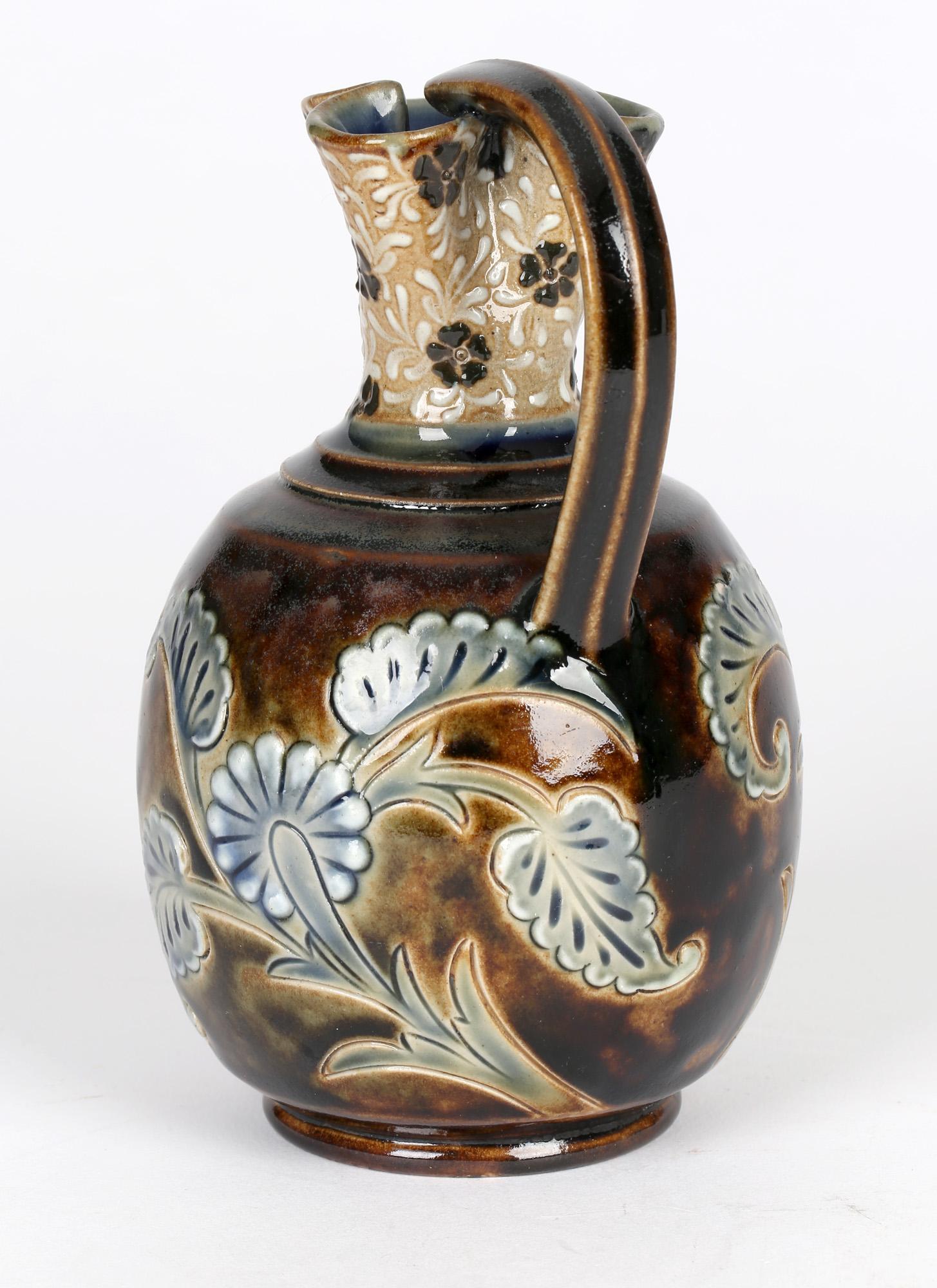 Glazed Eliza Simmance for Doulton Lambeth Floral Design Stoneware Vase