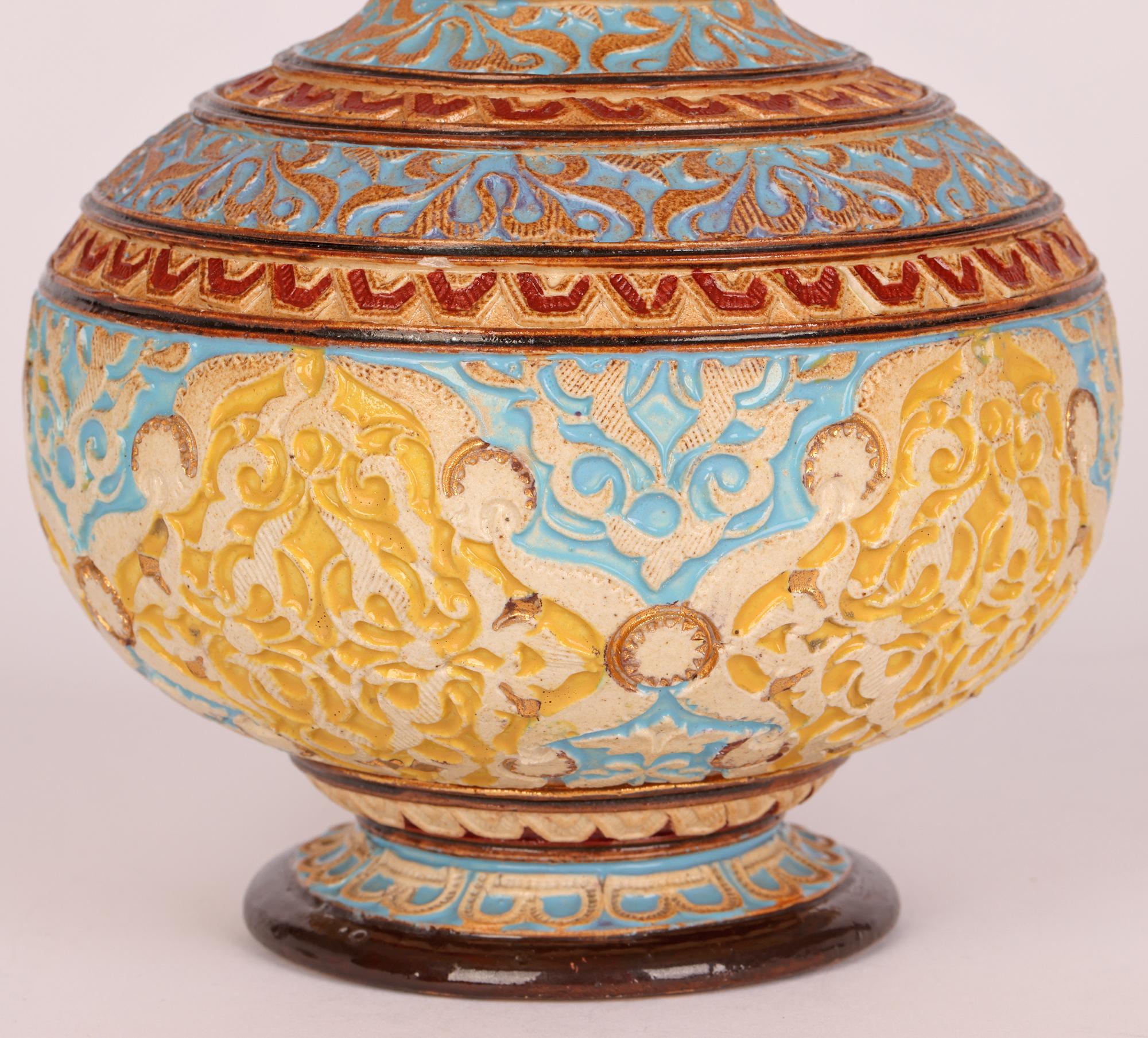English Eliza Simmance for Doulton Lambeth Unusual Aesthetic Movement Persian Vase