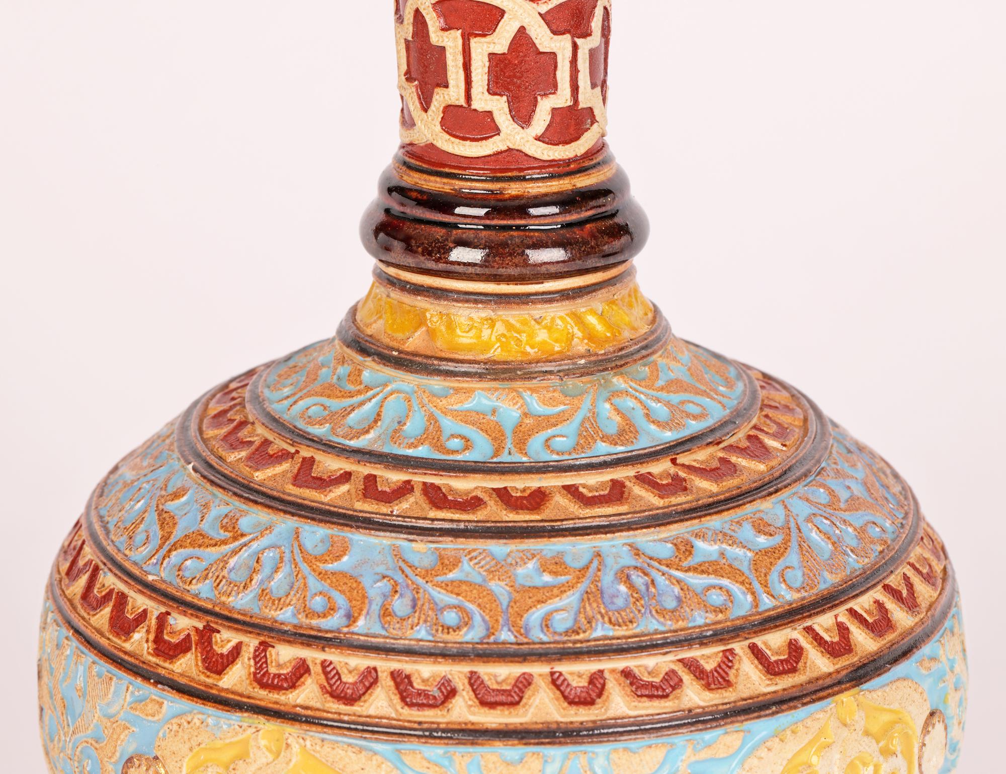 Gilt Eliza Simmance for Doulton Lambeth Unusual Aesthetic Movement Persian Vase