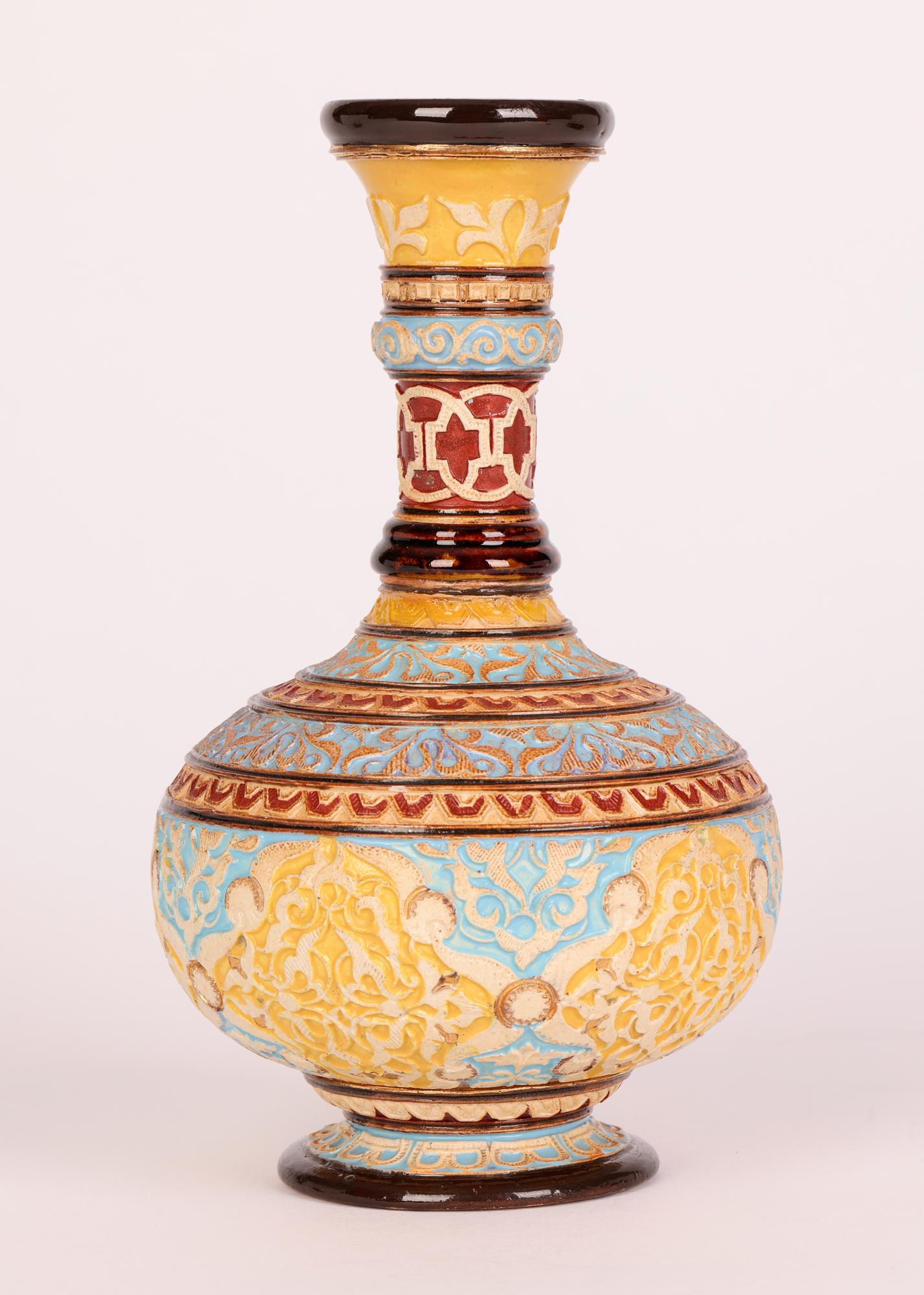 Eliza Simmance for Doulton Lambeth Unusual Aesthetic Movement Persian Vase In Good Condition In Bishop's Stortford, Hertfordshire