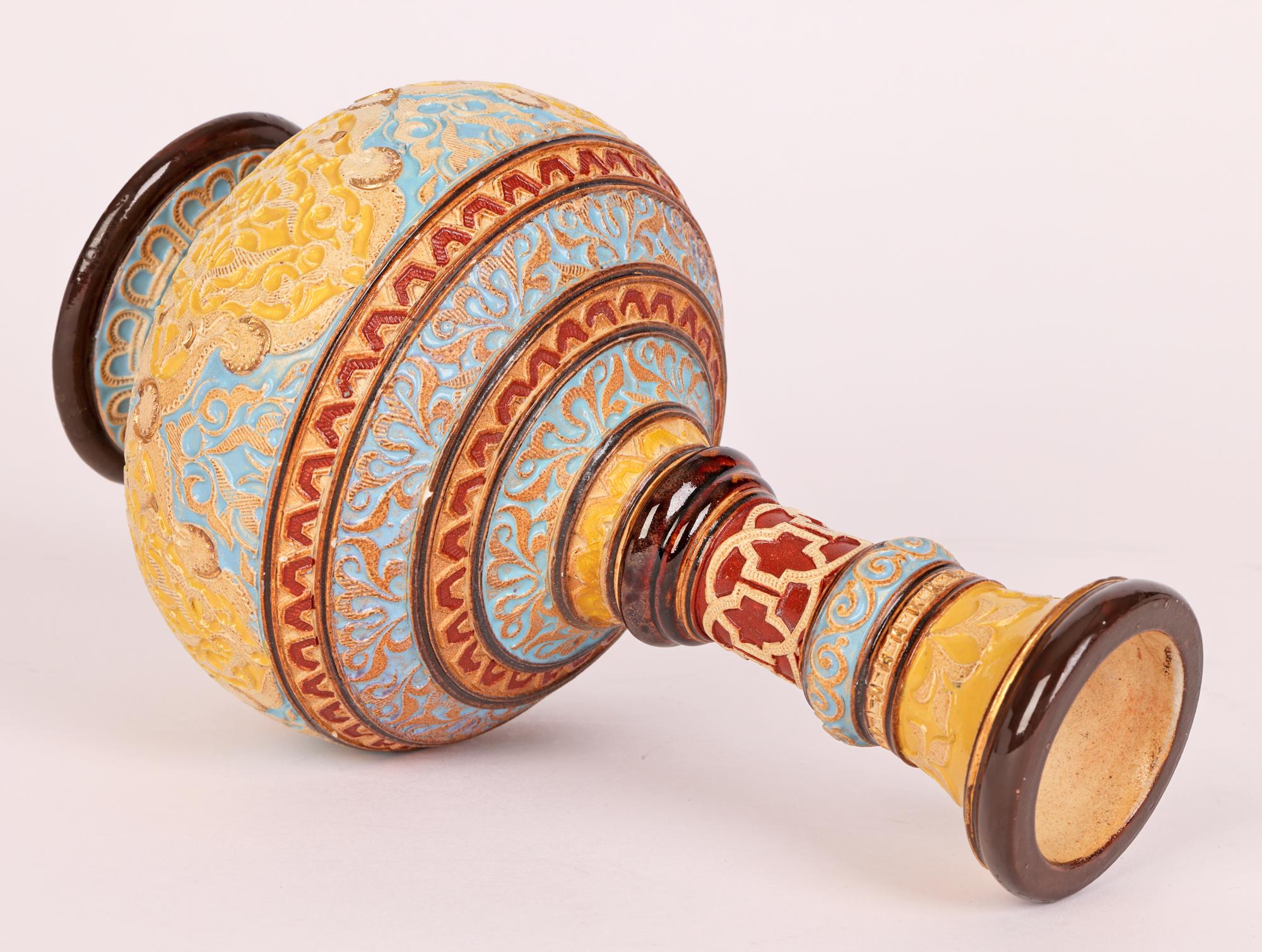 Late 19th Century Eliza Simmance for Doulton Lambeth Unusual Aesthetic Movement Persian Vase