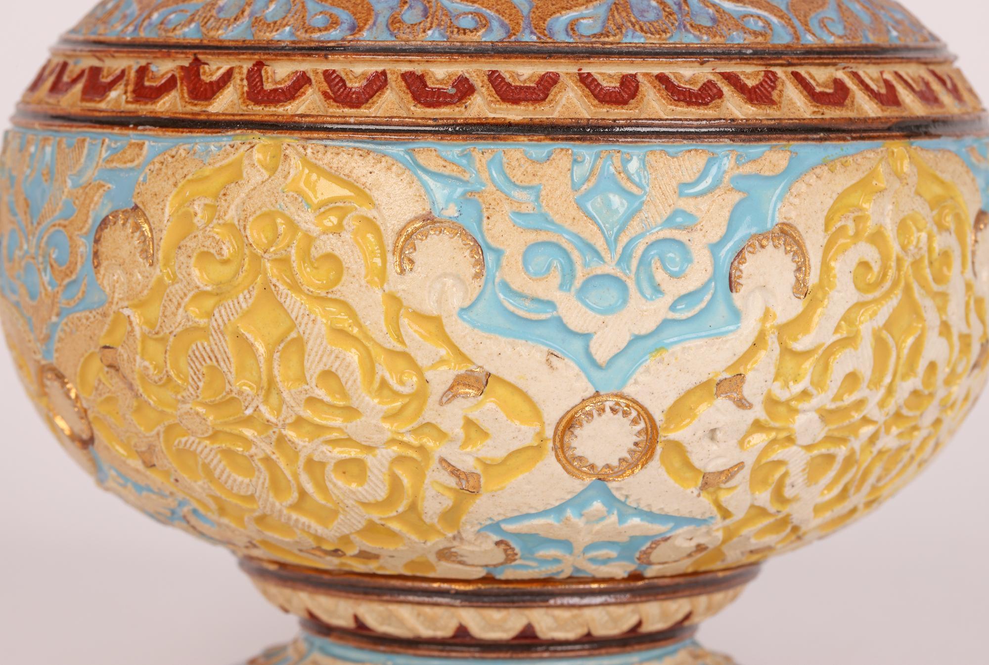 Stoneware Eliza Simmance for Doulton Lambeth Unusual Aesthetic Movement Persian Vase