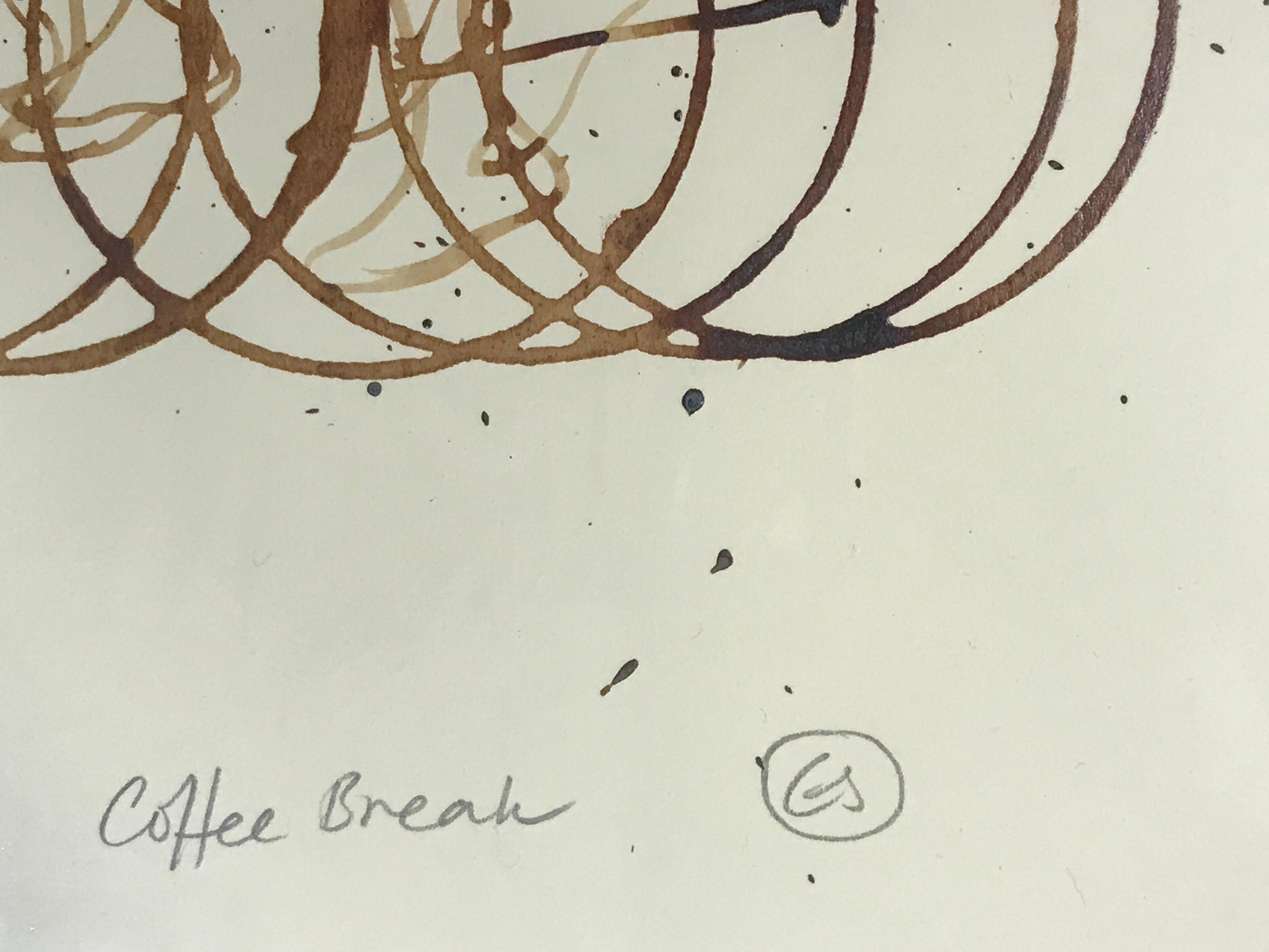 Coffee Break (CB02_nov23), Coffee on paper, Cycling, Sports, Café, Illustration For Sale 6