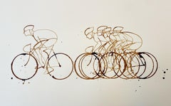 Coffee Break (CB02_nov23), Coffee on paper, Cycling, Sports, Café, Illustration