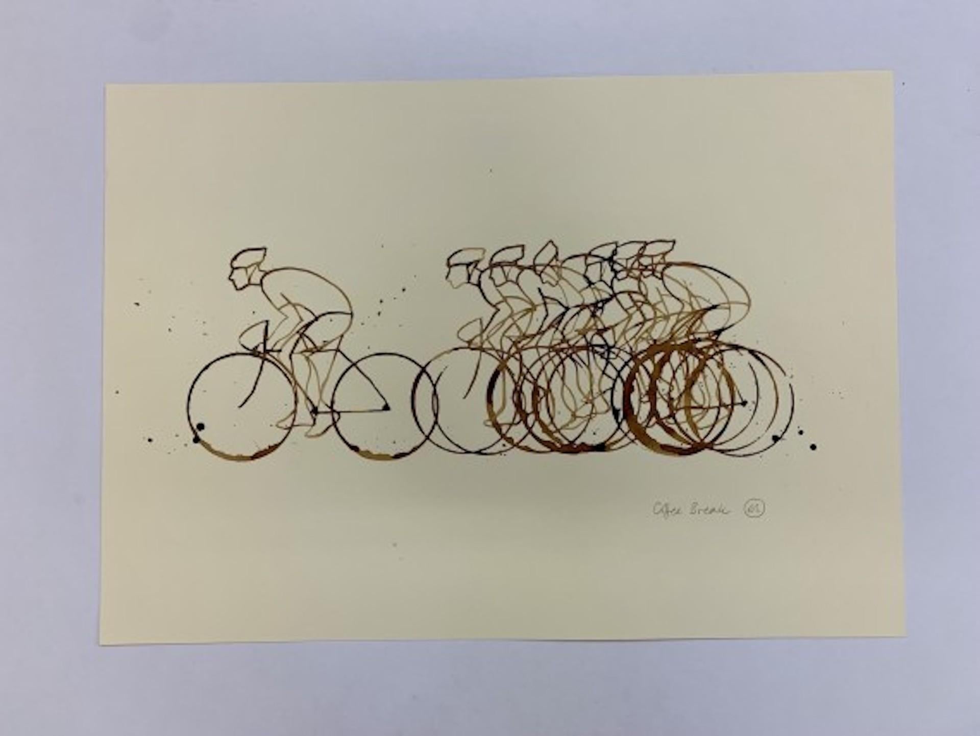 Coffee Break Series VI, Eliza Southwood, Original Cycling Coffee Painting 1