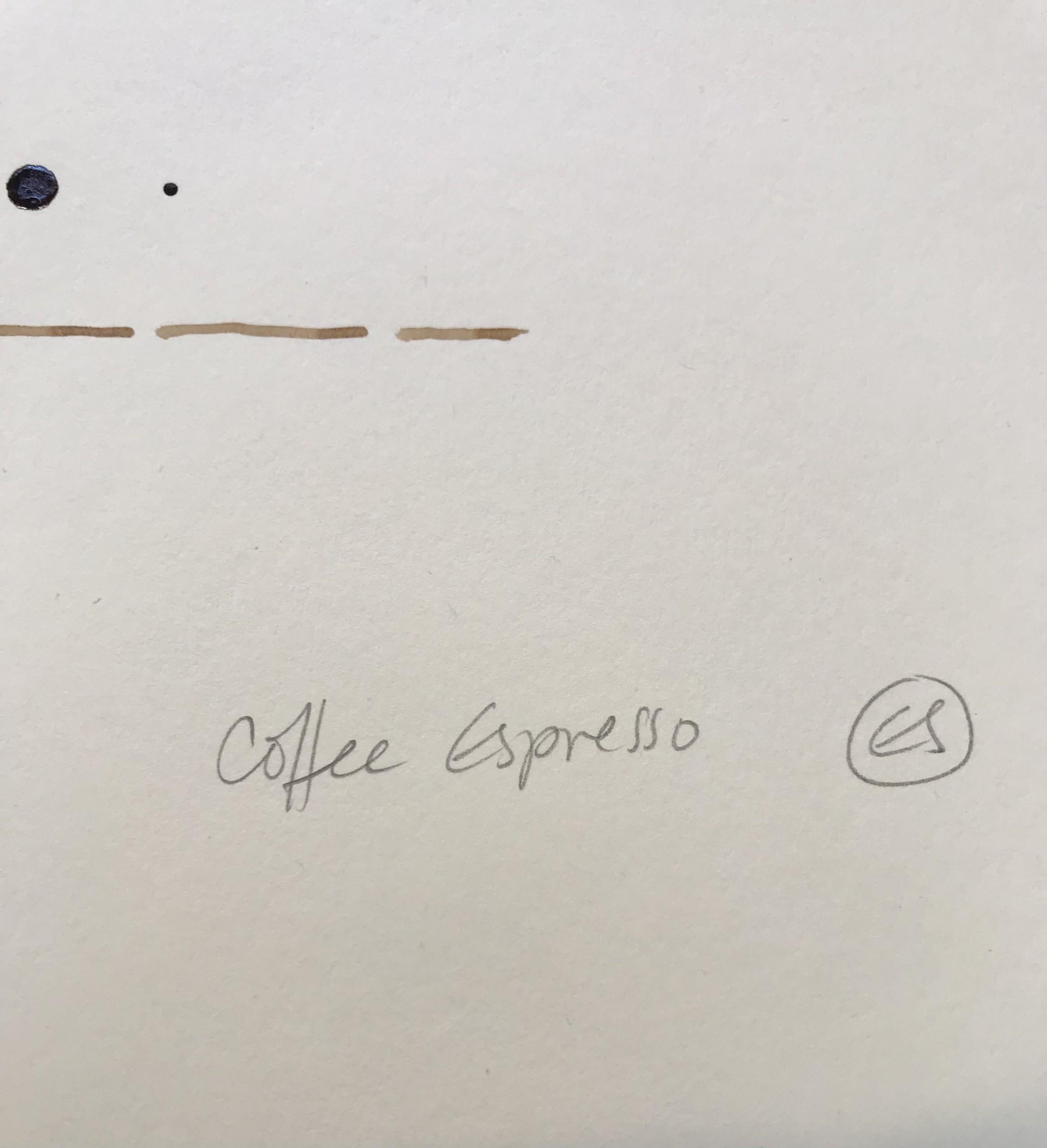 Coffee Espresso #20, Coffee on paper, Cycling, Sports, original painting For Sale 2