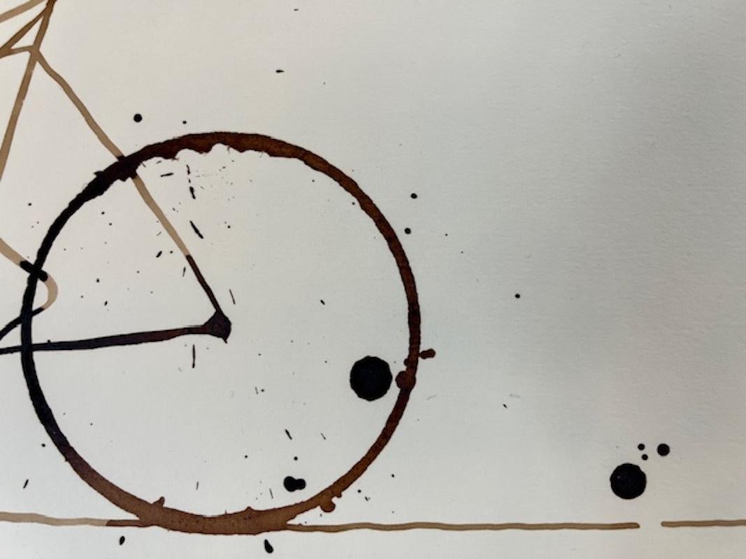 Café Espresso #22, Café sur papier, Cyclisme, Sports, peinture originale - Contemporain Painting par Eliza Southwood