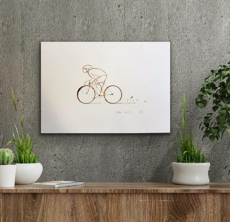 Coffee Espresso #6, original painting, still-life cycling work - Contemporary Painting by Eliza Southwood