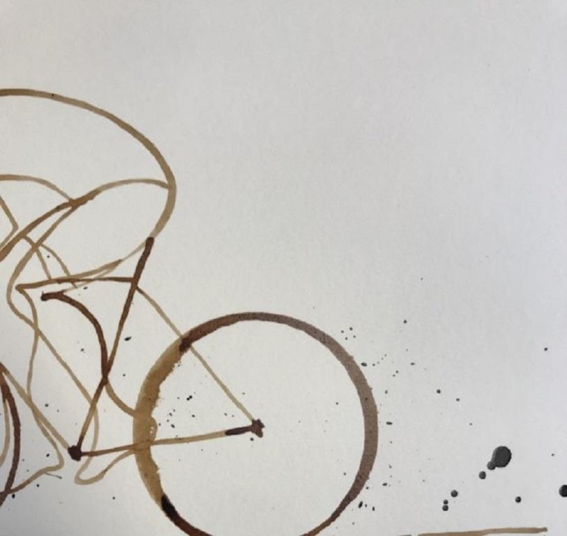 Café Espresso nº 6, pintura original, bodegón ciclista en venta 2