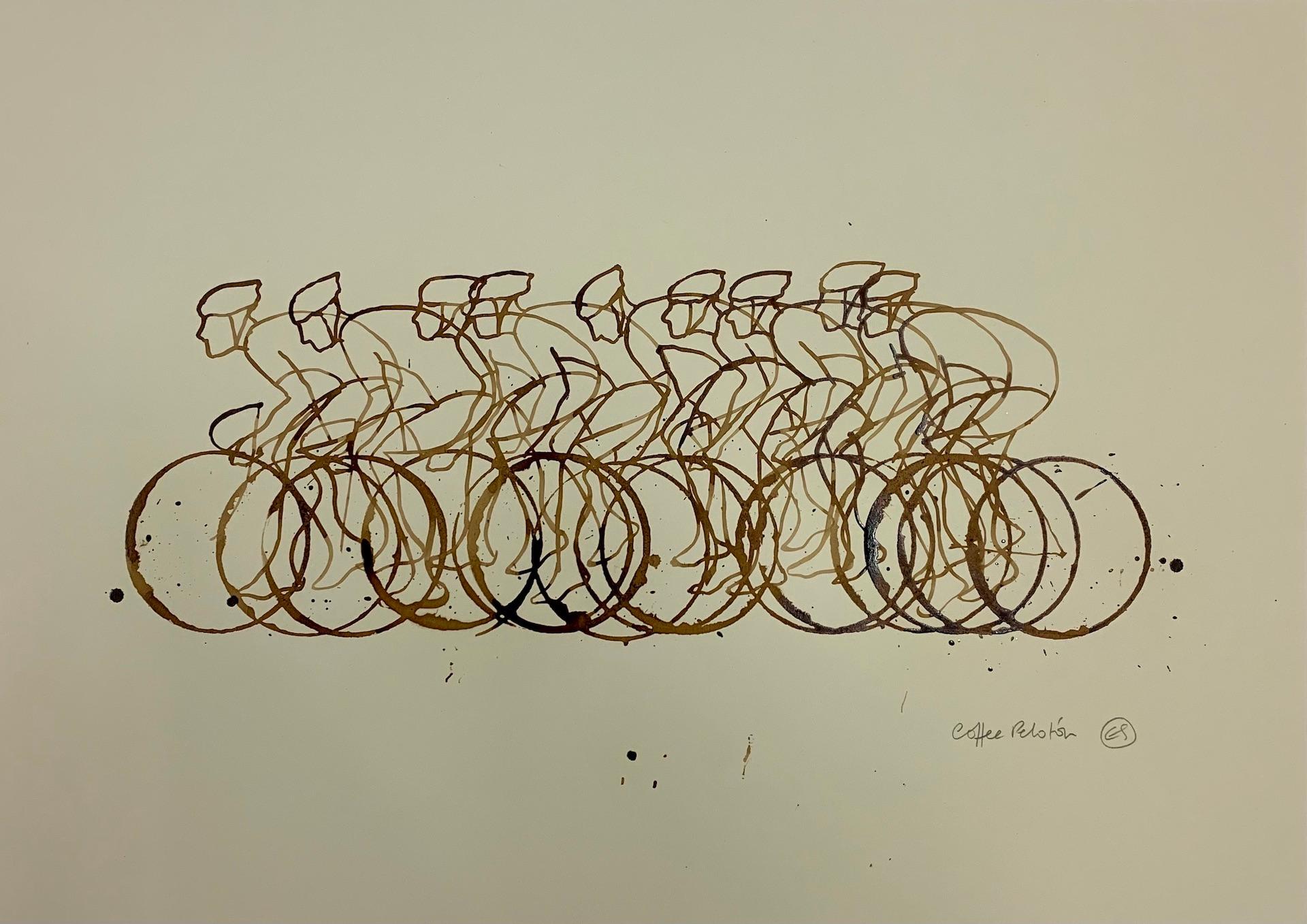 Coffee Peloton Series XVII, Eliza Southwood, Coffee Artwork, Original Painting