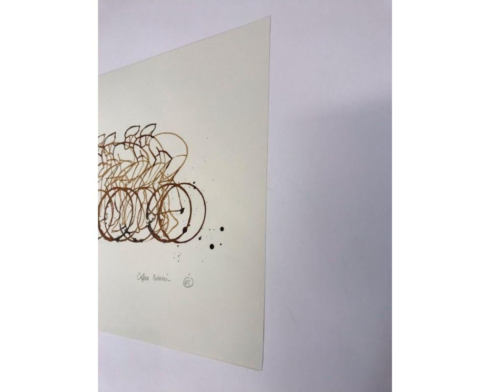 Coffee Peloton XXXI, Figurative Painting, Cycling Art, Sports Painting, Coffee For Sale 3