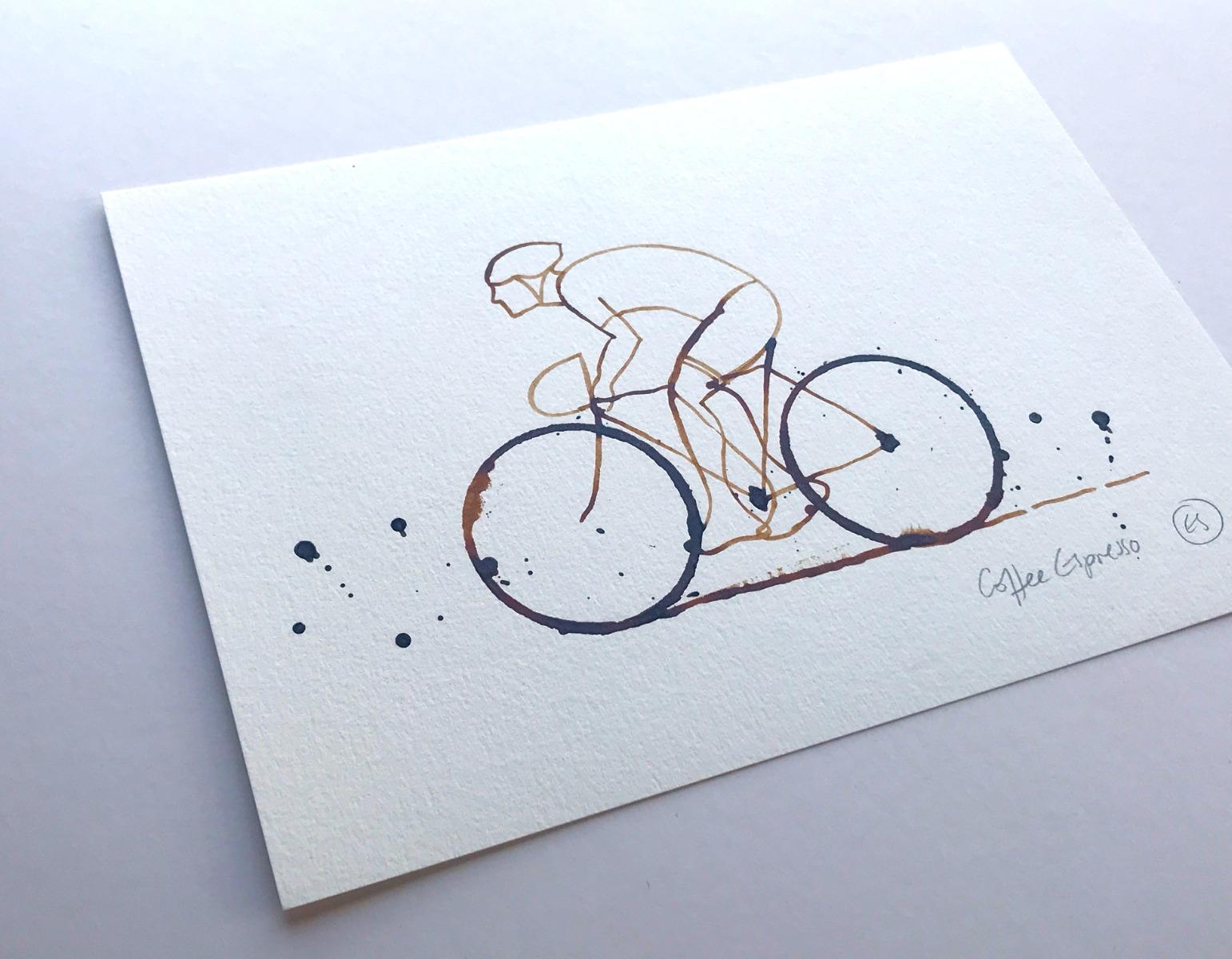 Kleiner Kaffee Espresso #1, Kaffee auf Papier, Radfahren, Sport im Angebot 6