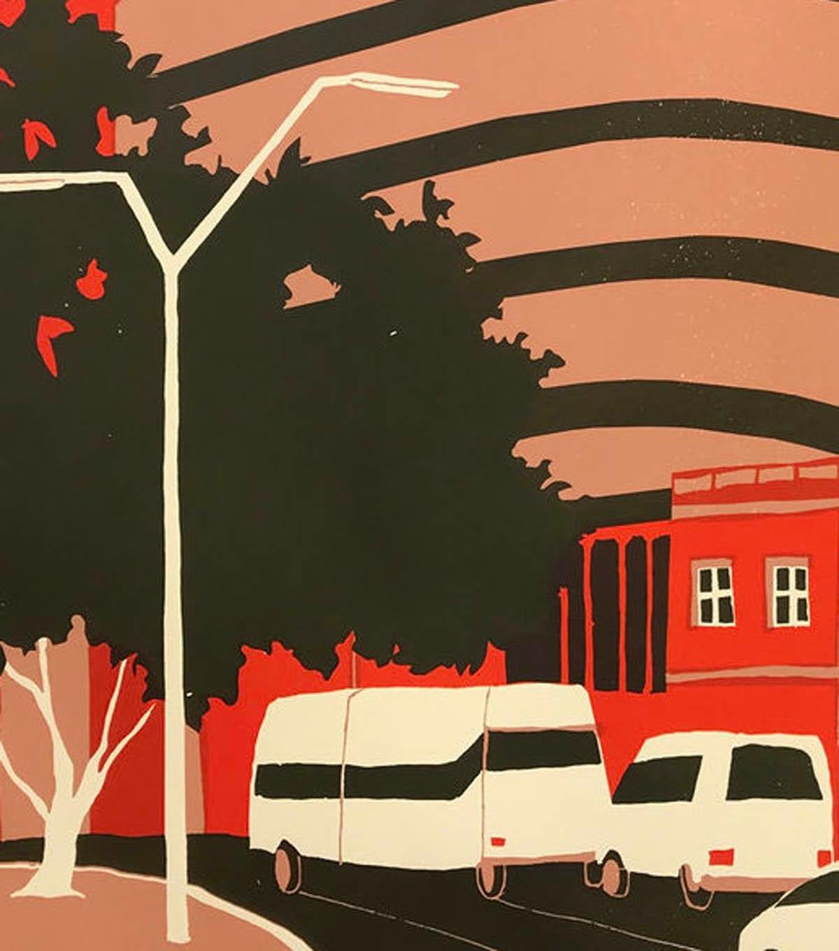 Aparcamiento - Manaus, Eliza Southwood, serigrafía de paisaje urbano de edición limitada en venta 1