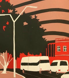 Parkplatz - Manaus, Eliza Southwood, limitierte Auflage Stadtbild Siebdruck